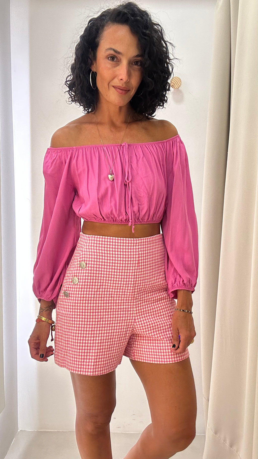 Short Quadriculado Zara