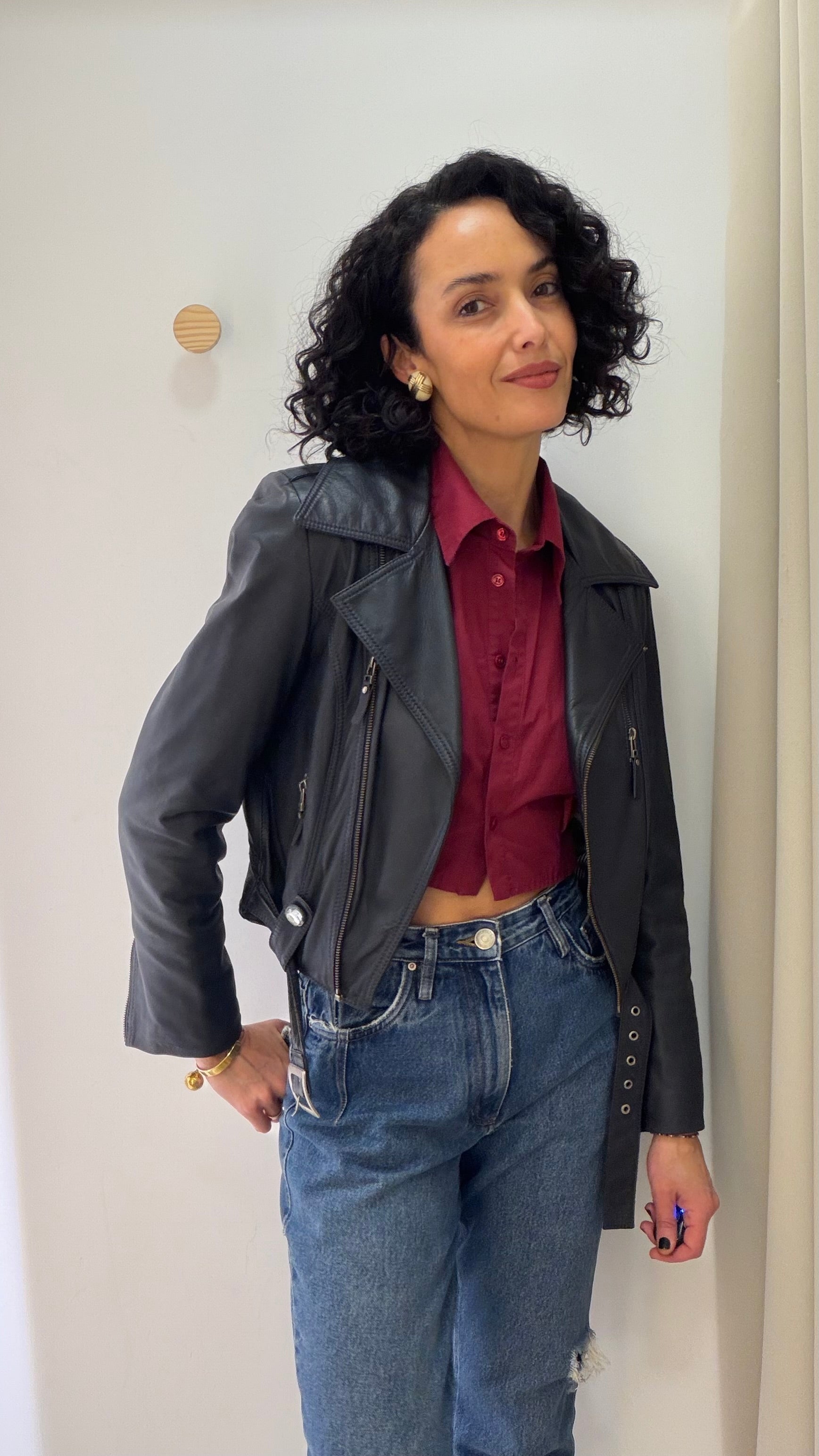 Jaqueta couro Marinho Verosenso