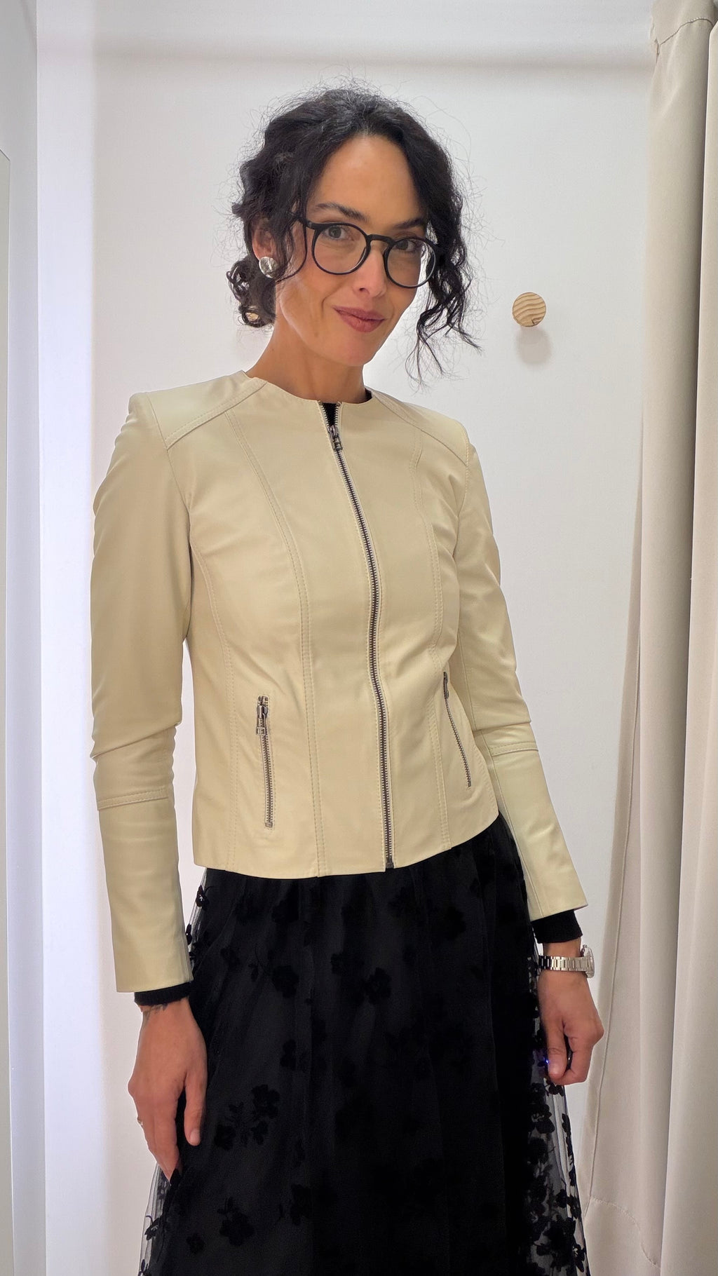 Jaqueta de Couro Off White