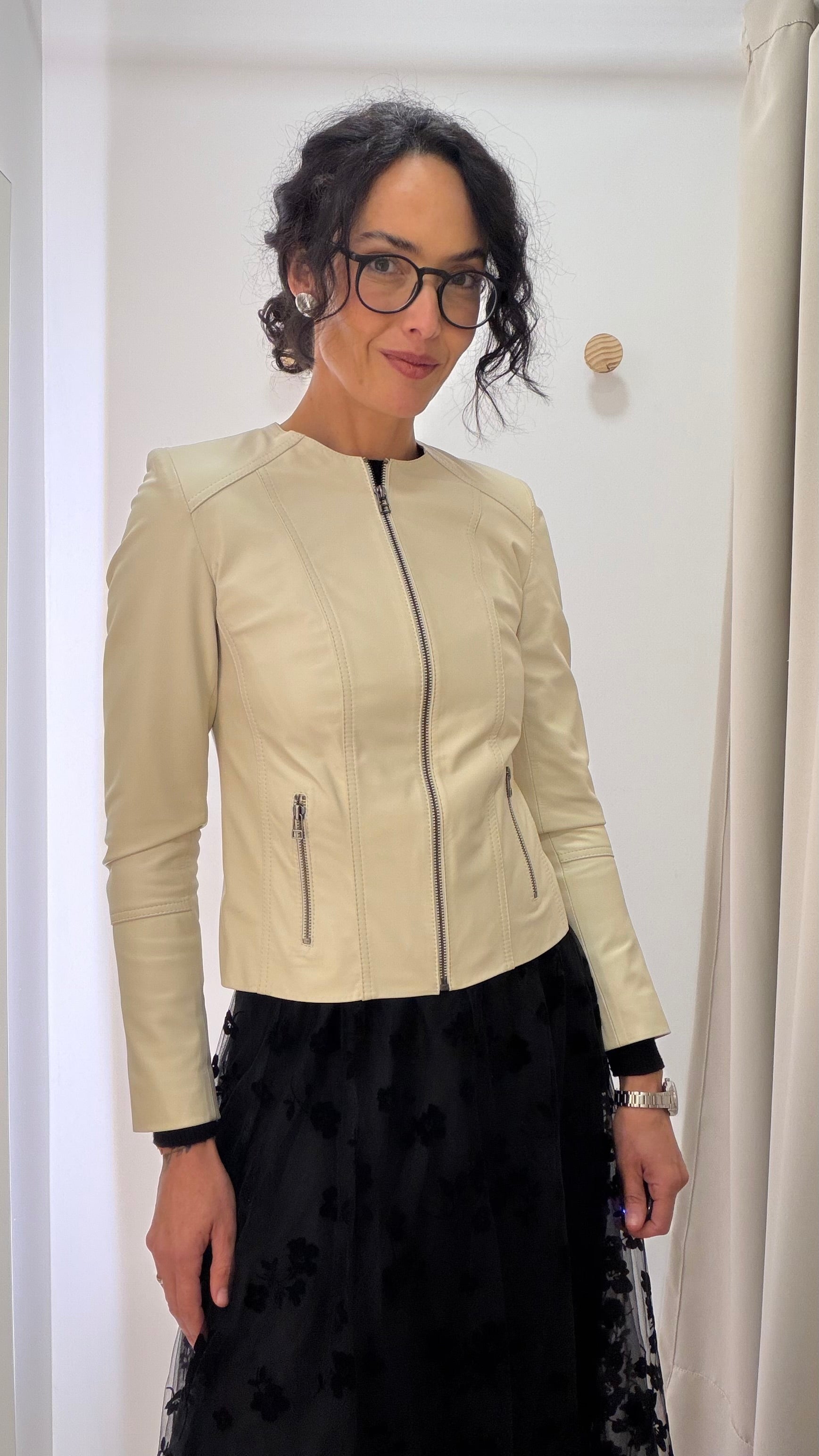 Jaqueta de Couro Off White