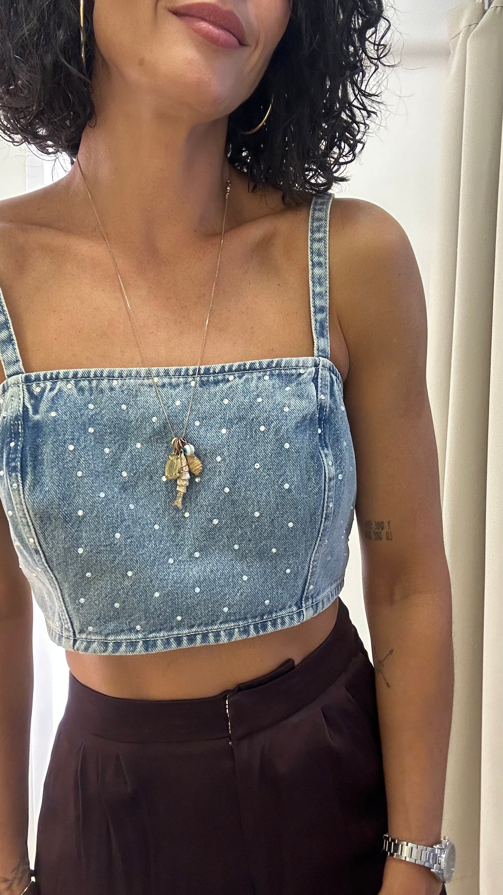 Cropped Jeans Strass Zara
