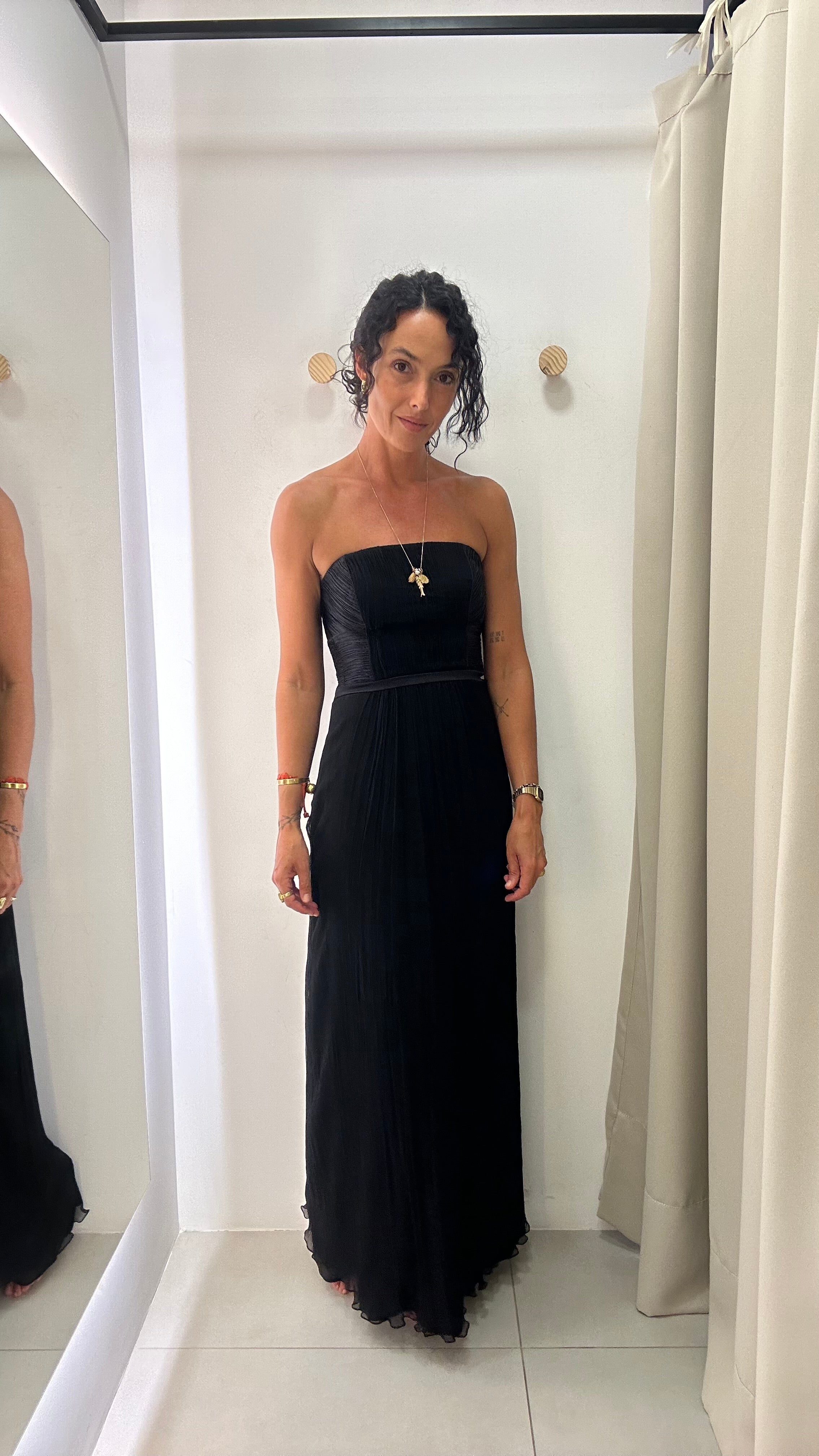 Vestido festa em seda Miele