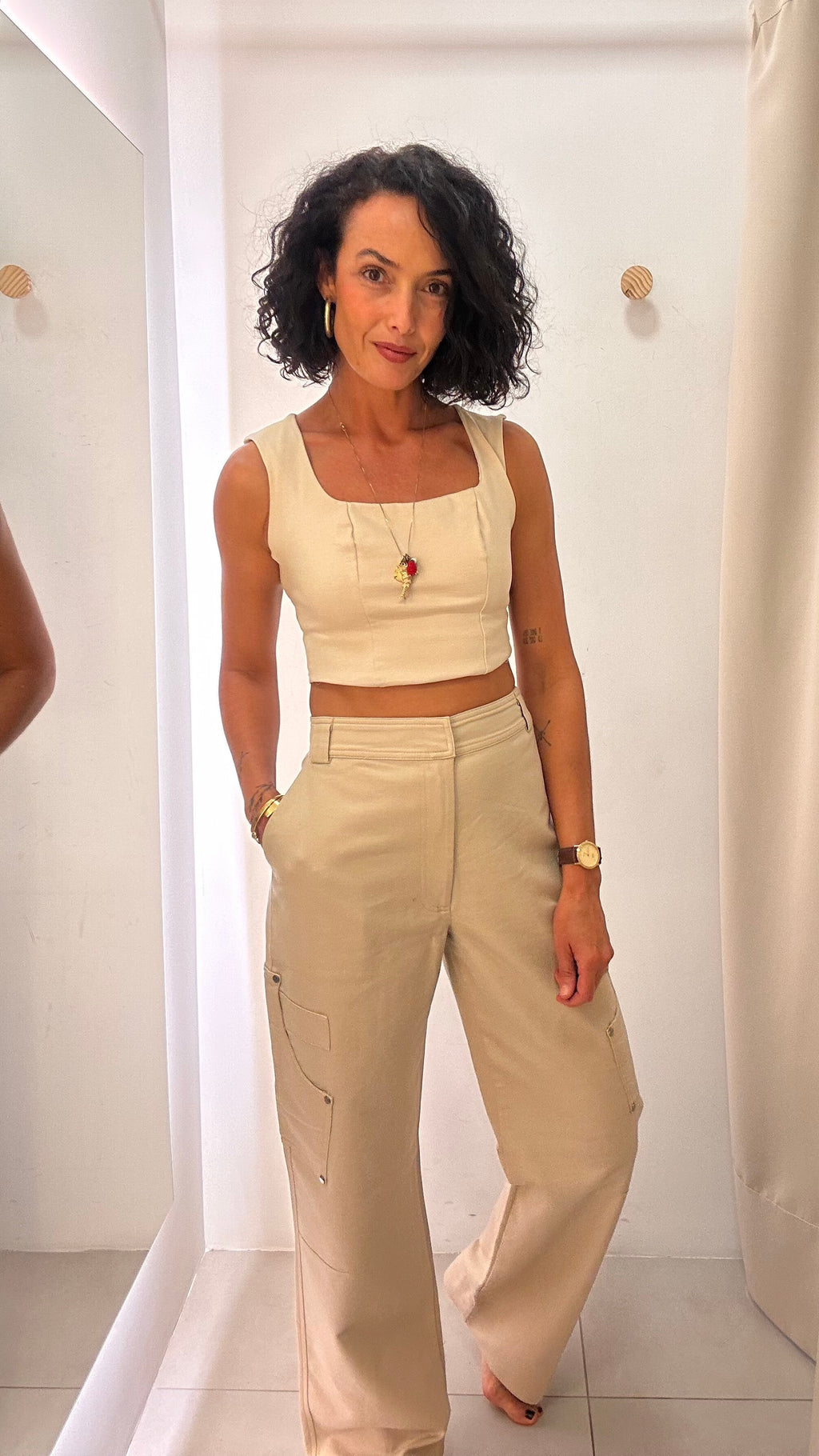 Calça Bege Morena Rosa