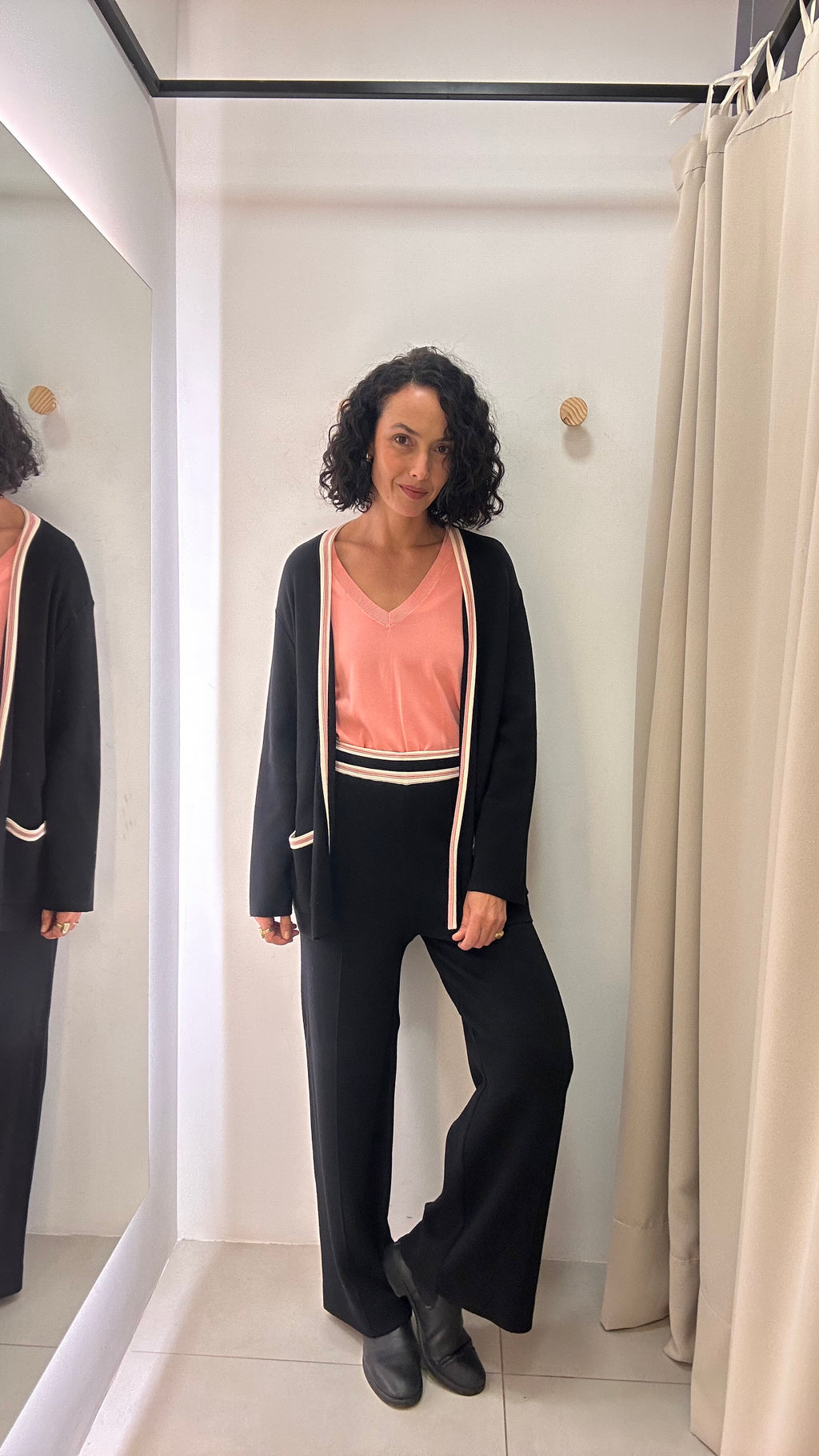 Conjunto Calça e Cardigan Preto