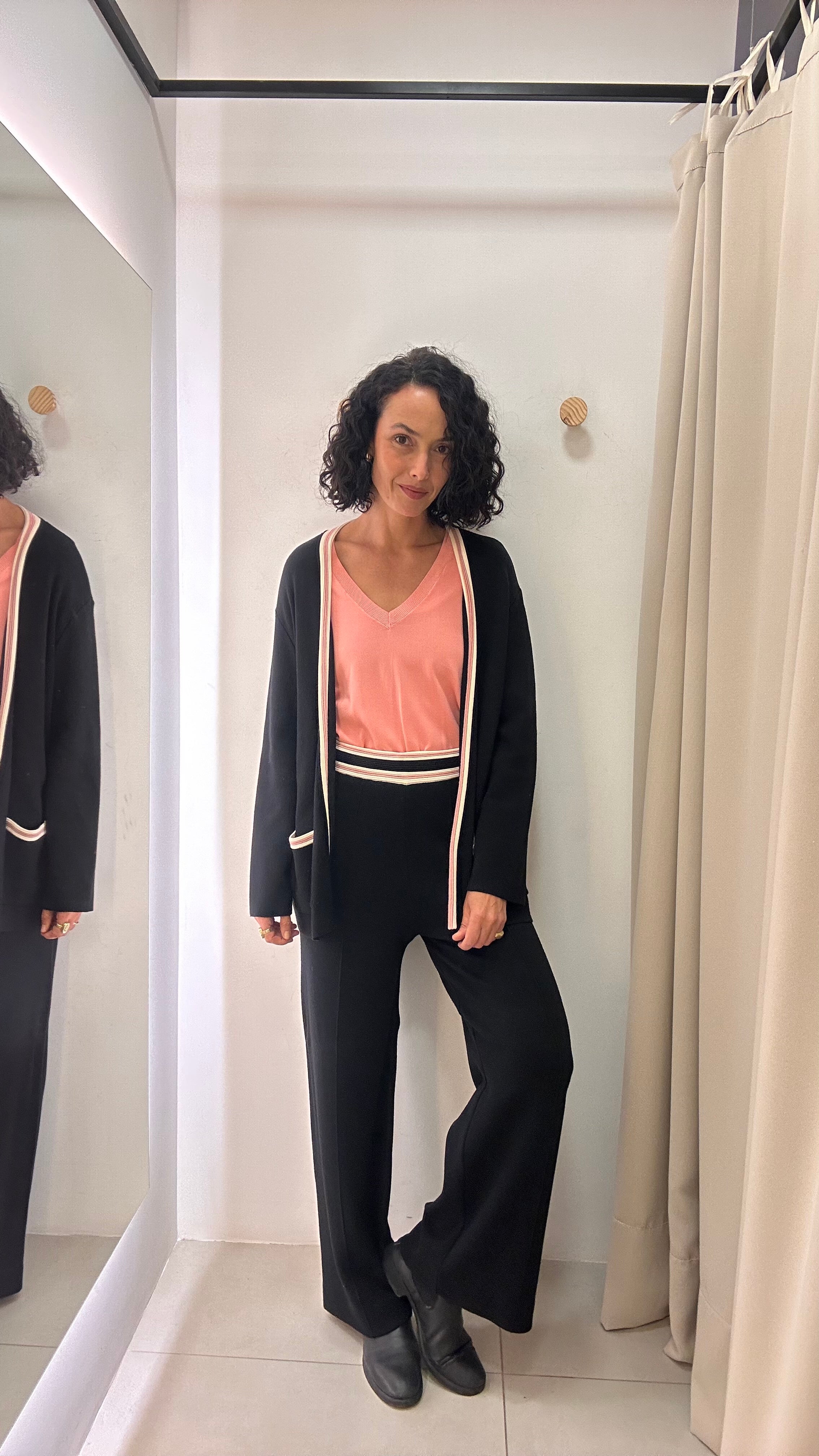 Conjunto Calça e Cardigan Preto