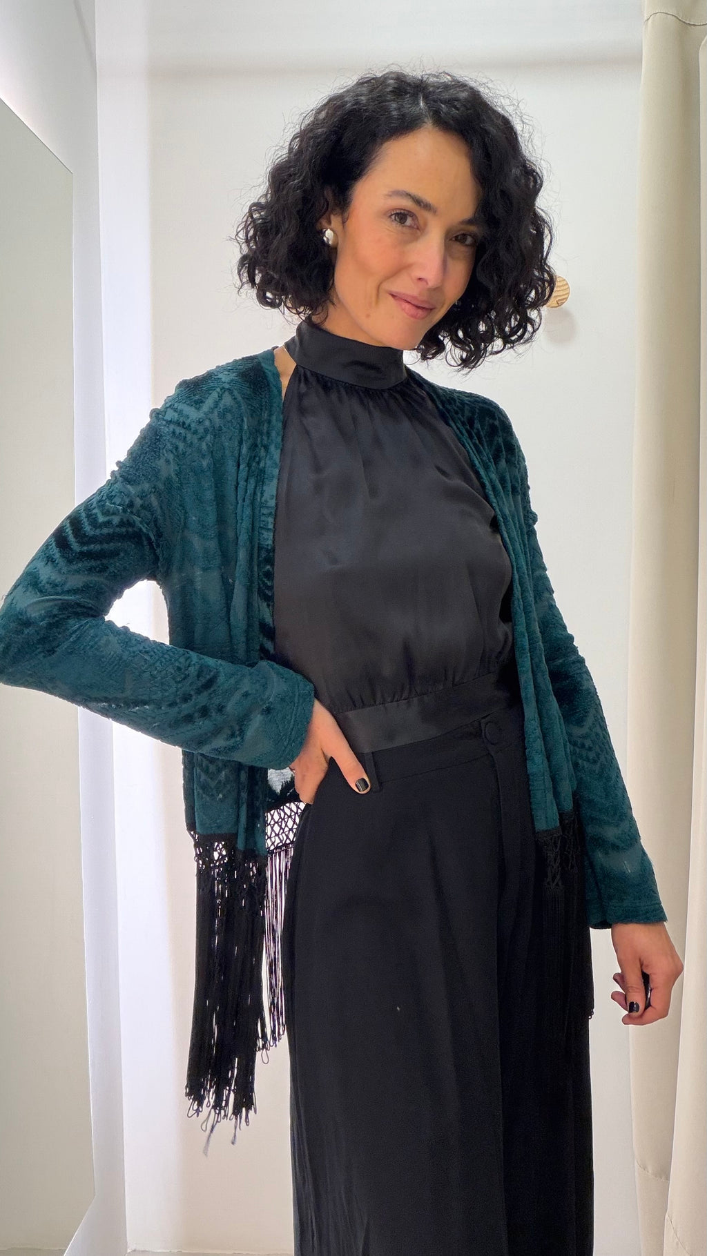 Kimono Verde com Franjas Bobstore