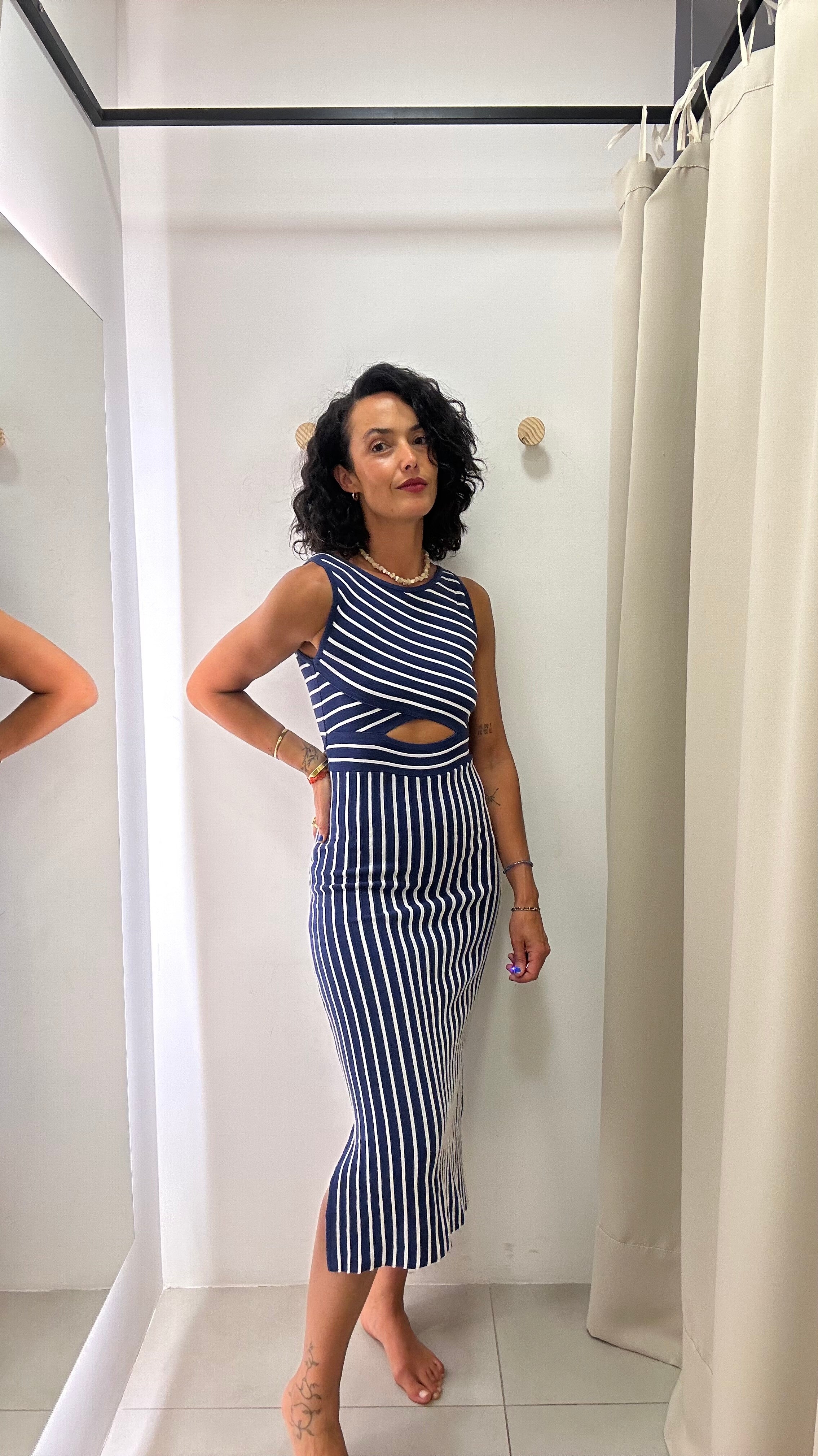 Vestido Listrado Maria Filó