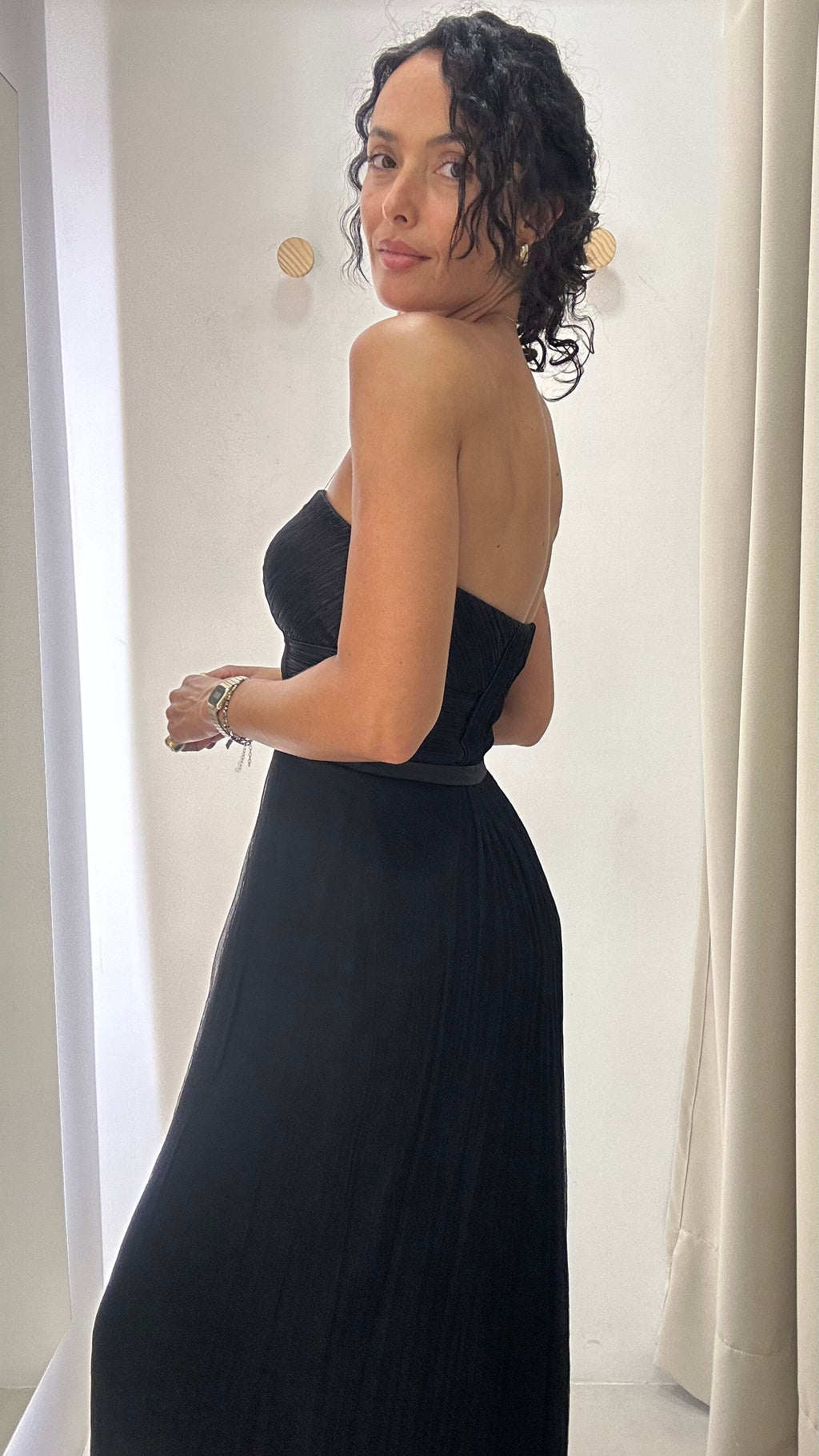 Vestido festa em seda Miele