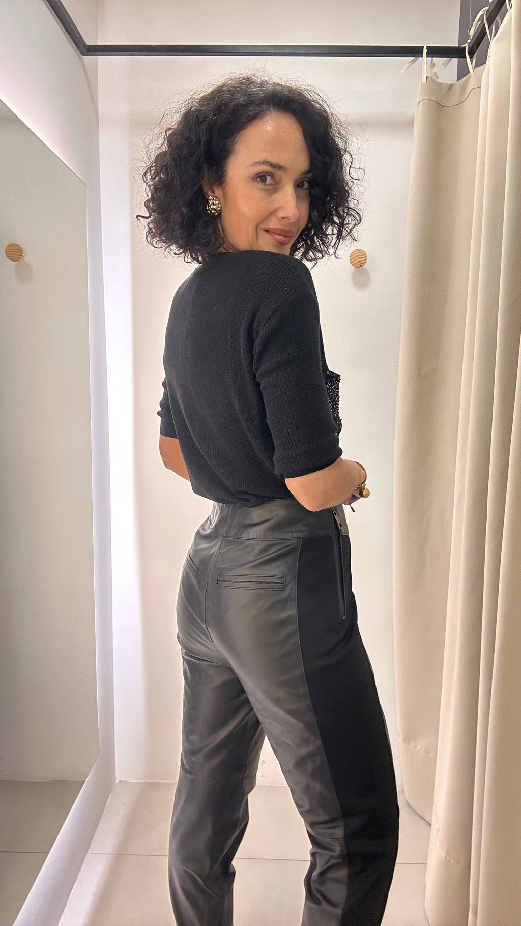 Calça couro Brooksfield