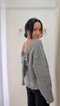Tricot Cinza com Laço