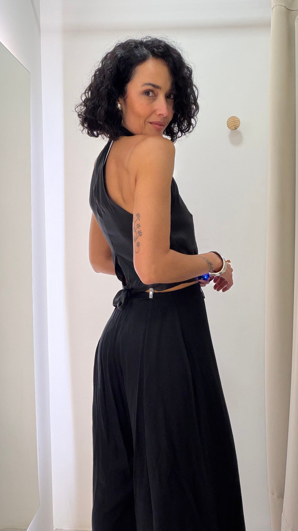 Blusa Preta 100% Seda Carina Duek