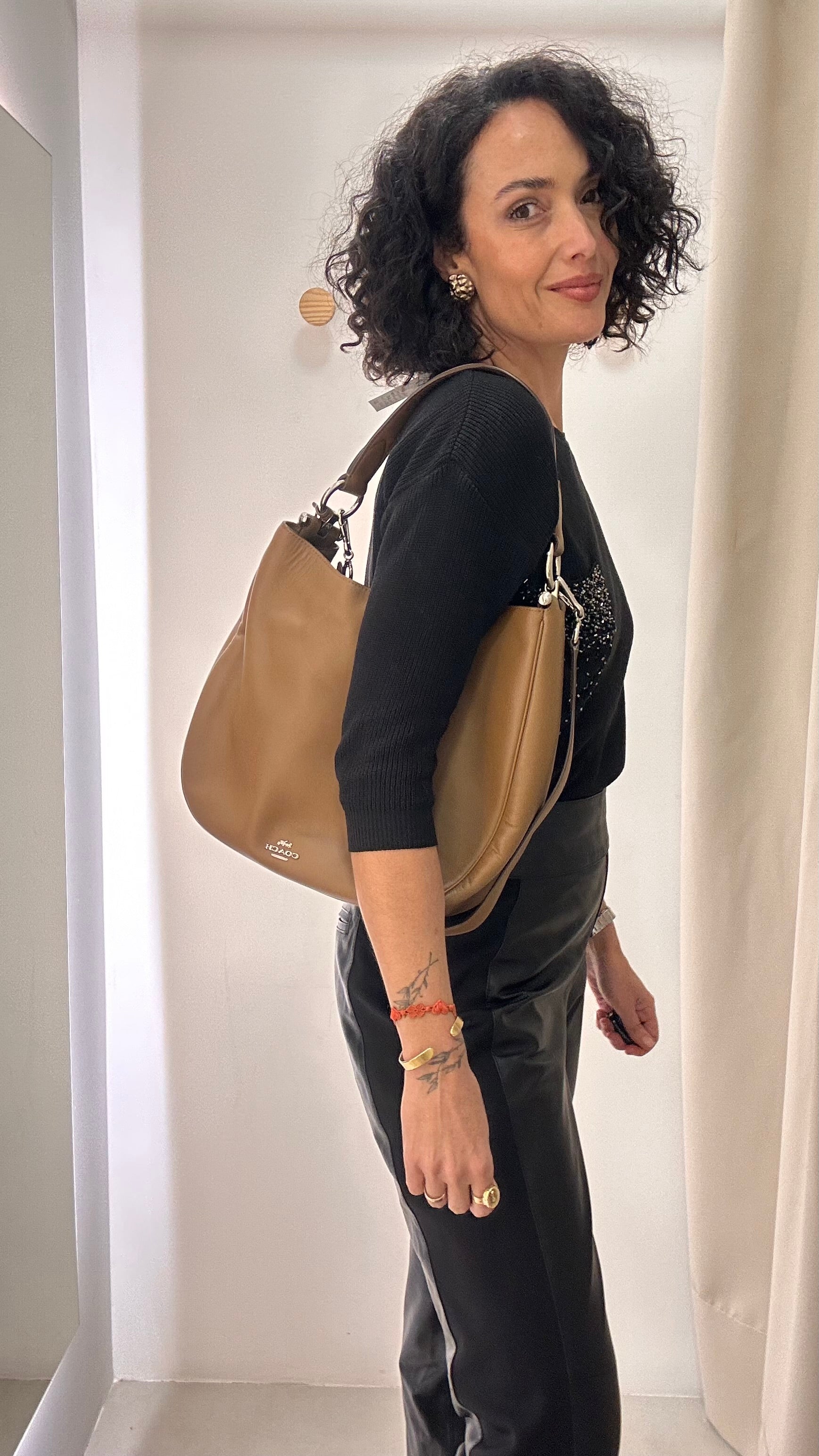 Bolsa couro Coach