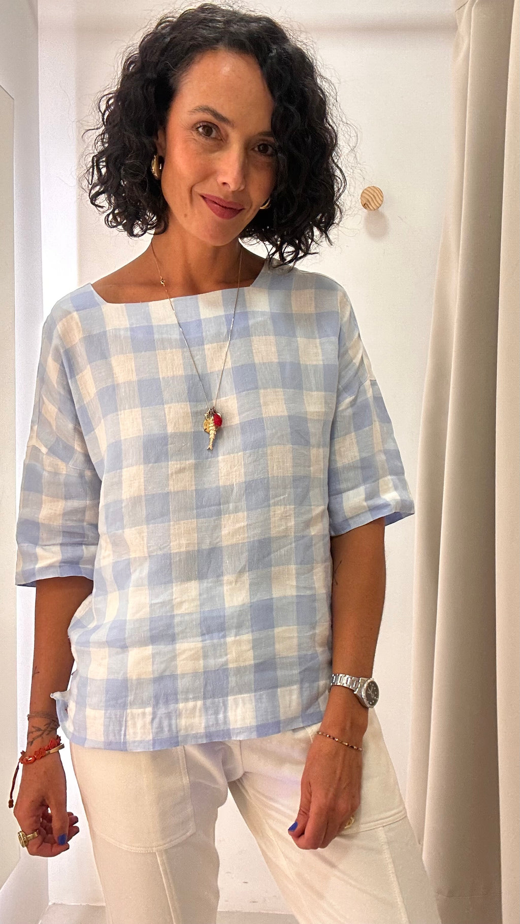 Blusa Xadrez Azul Richards