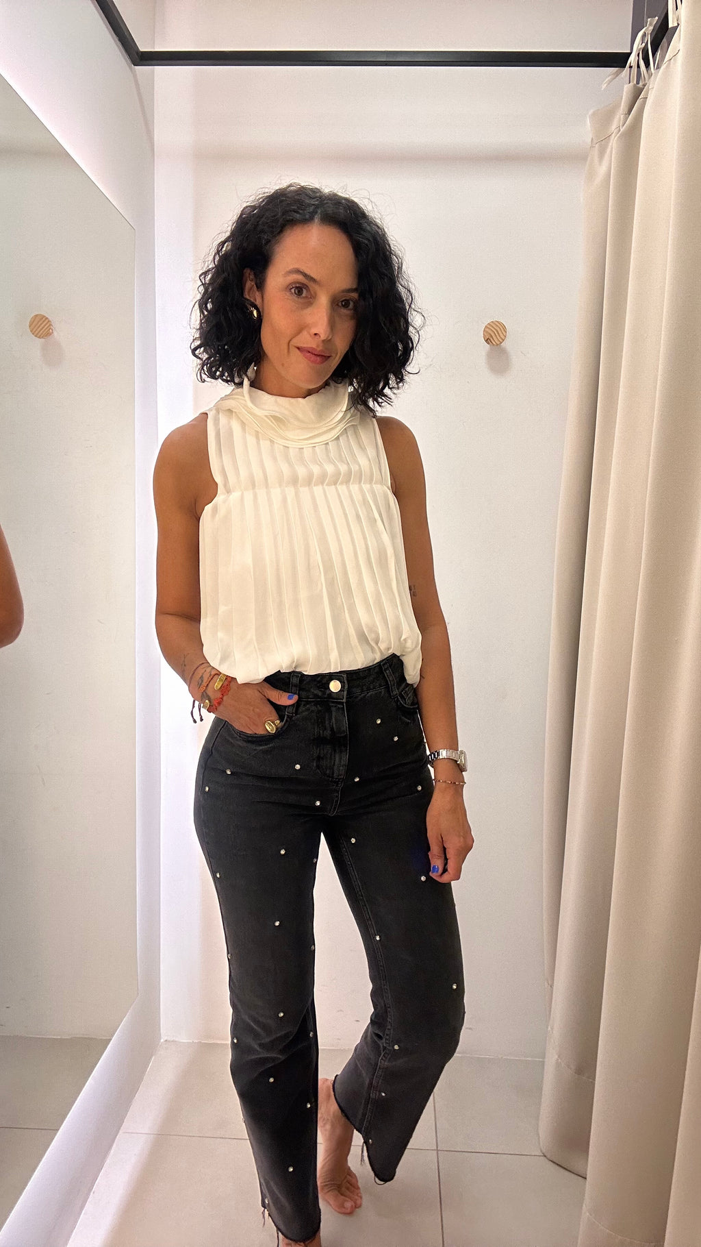 Calça Jeans Zara com strass