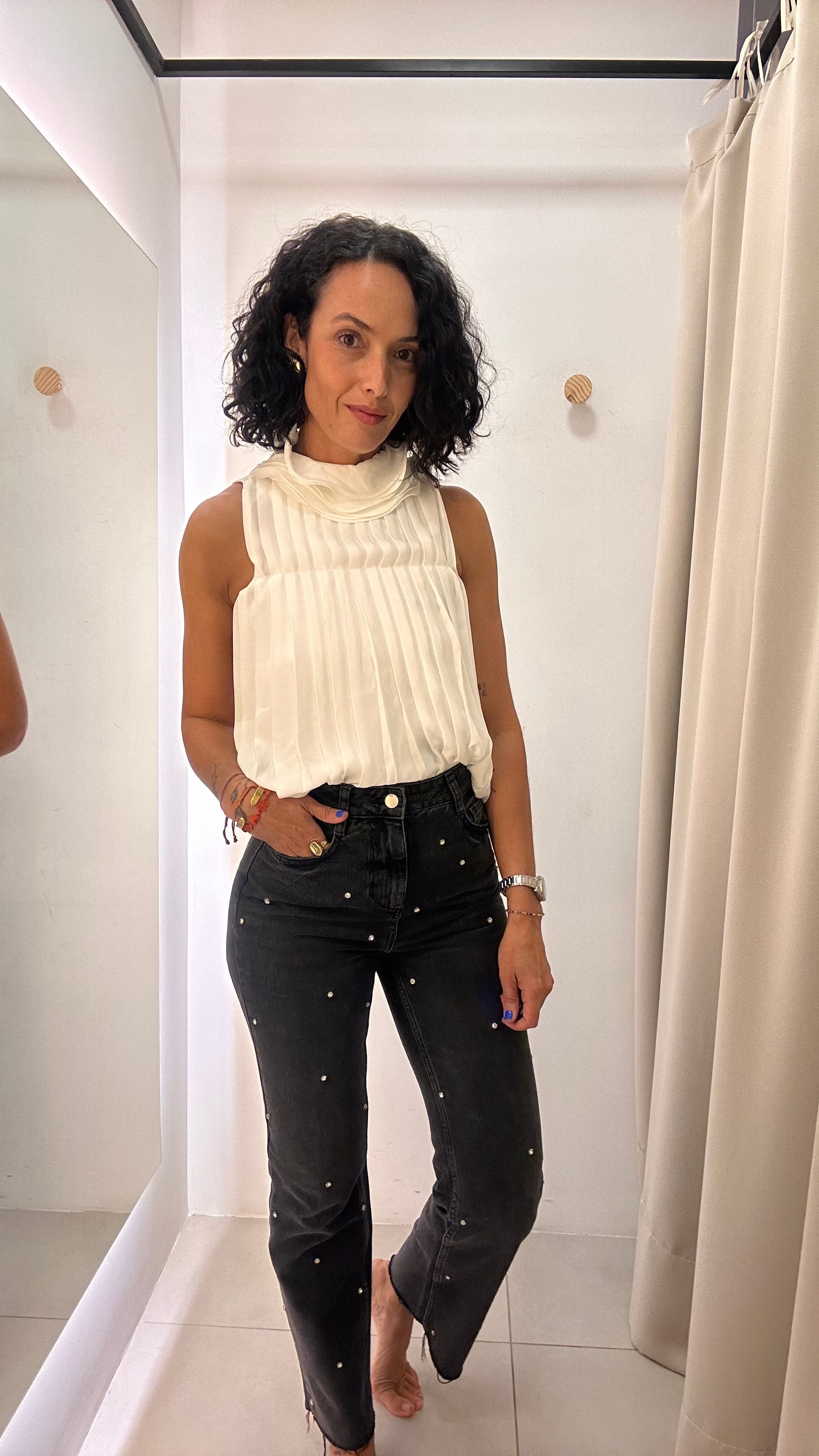 Calça Jeans Zara com strass