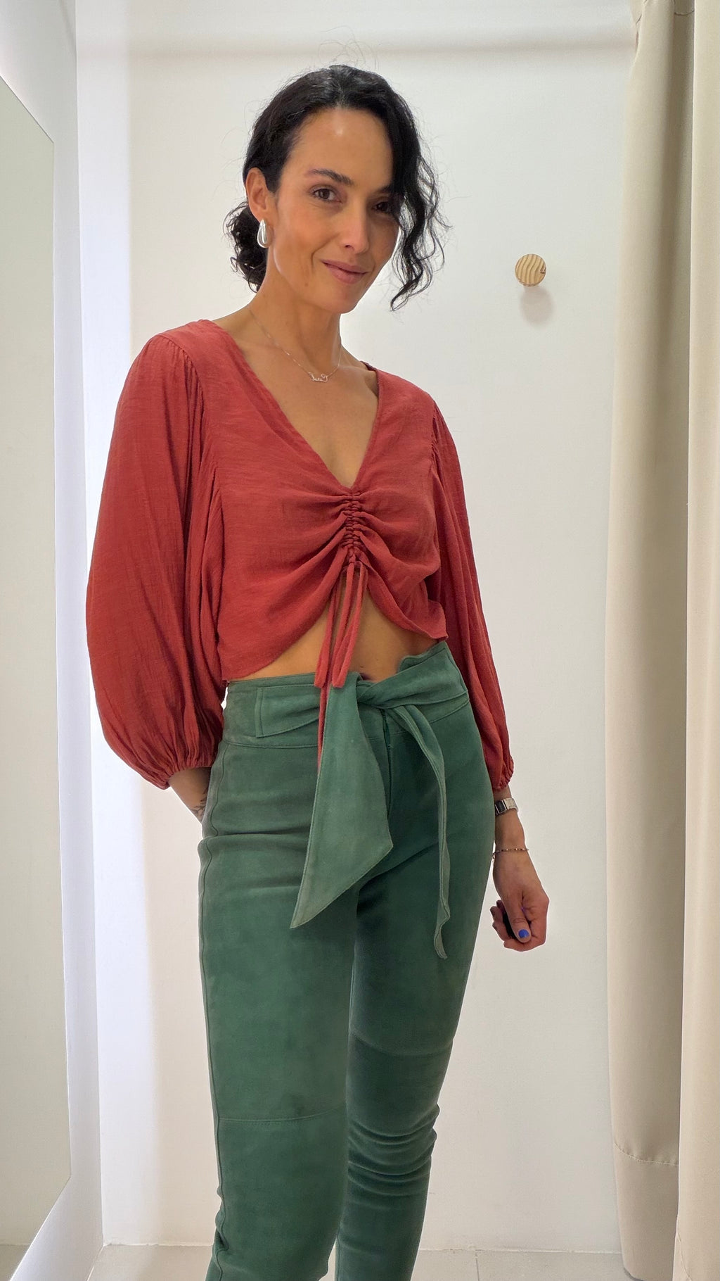 Calça de Couro Verde Dallas Couros