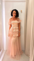 Vestido de Festa Rosa com Babados