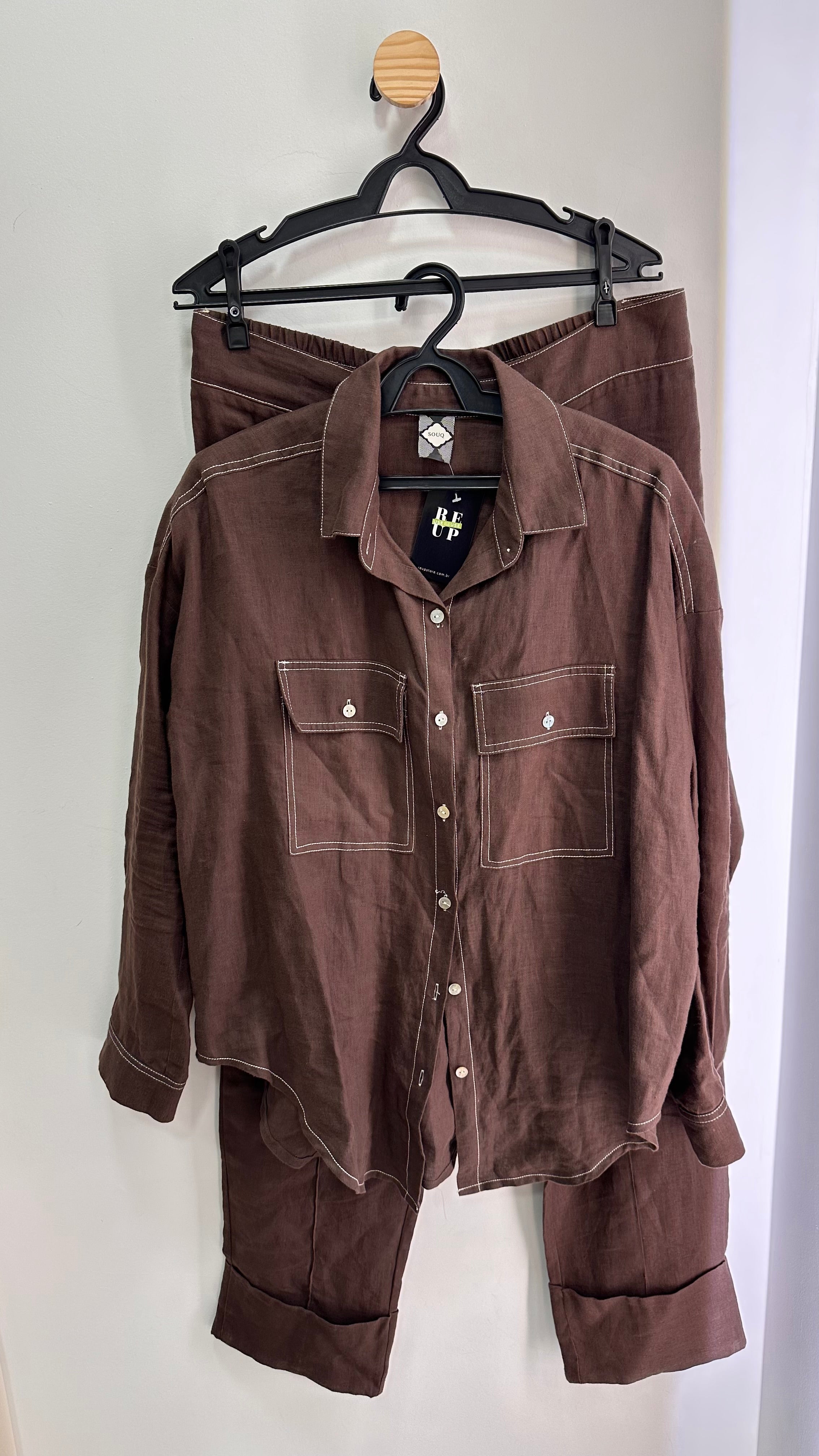 Conjunto Marrom linho Souq