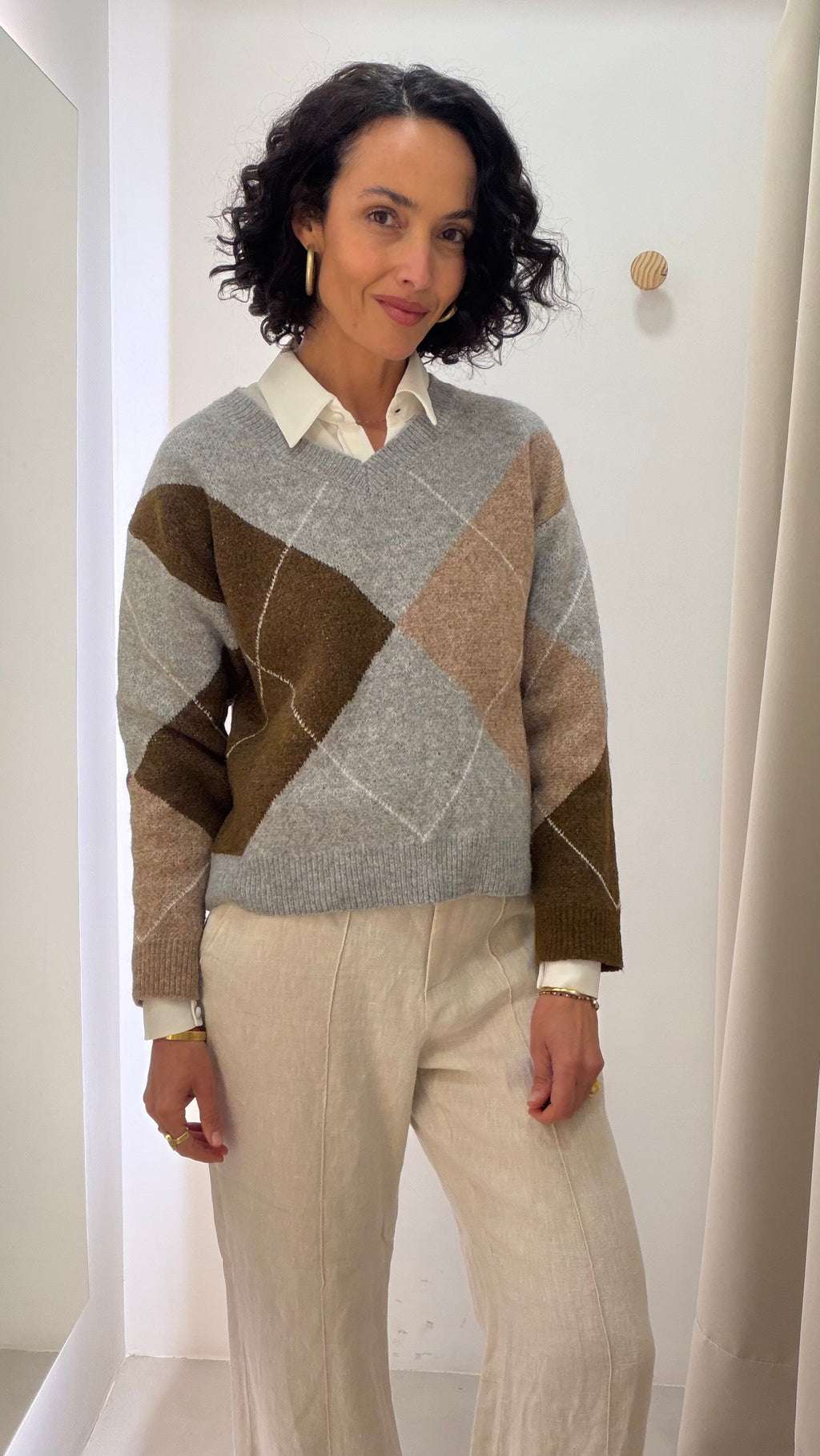 Tricot com Estampa Xadrez