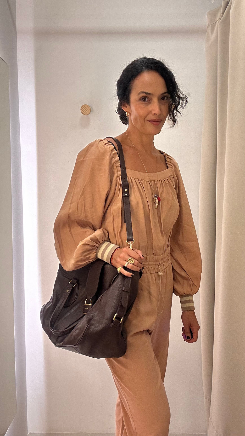 Bolsa couro vinho Arezzo