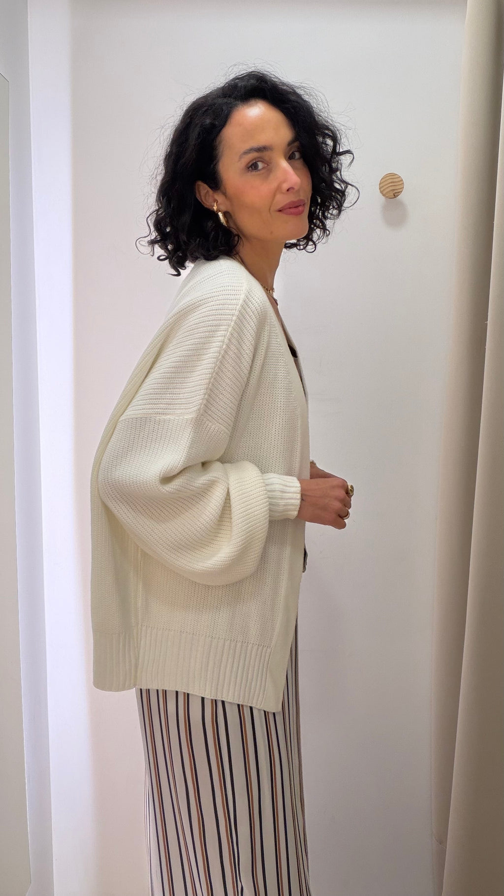 Casaco Tricot Branco Dress To