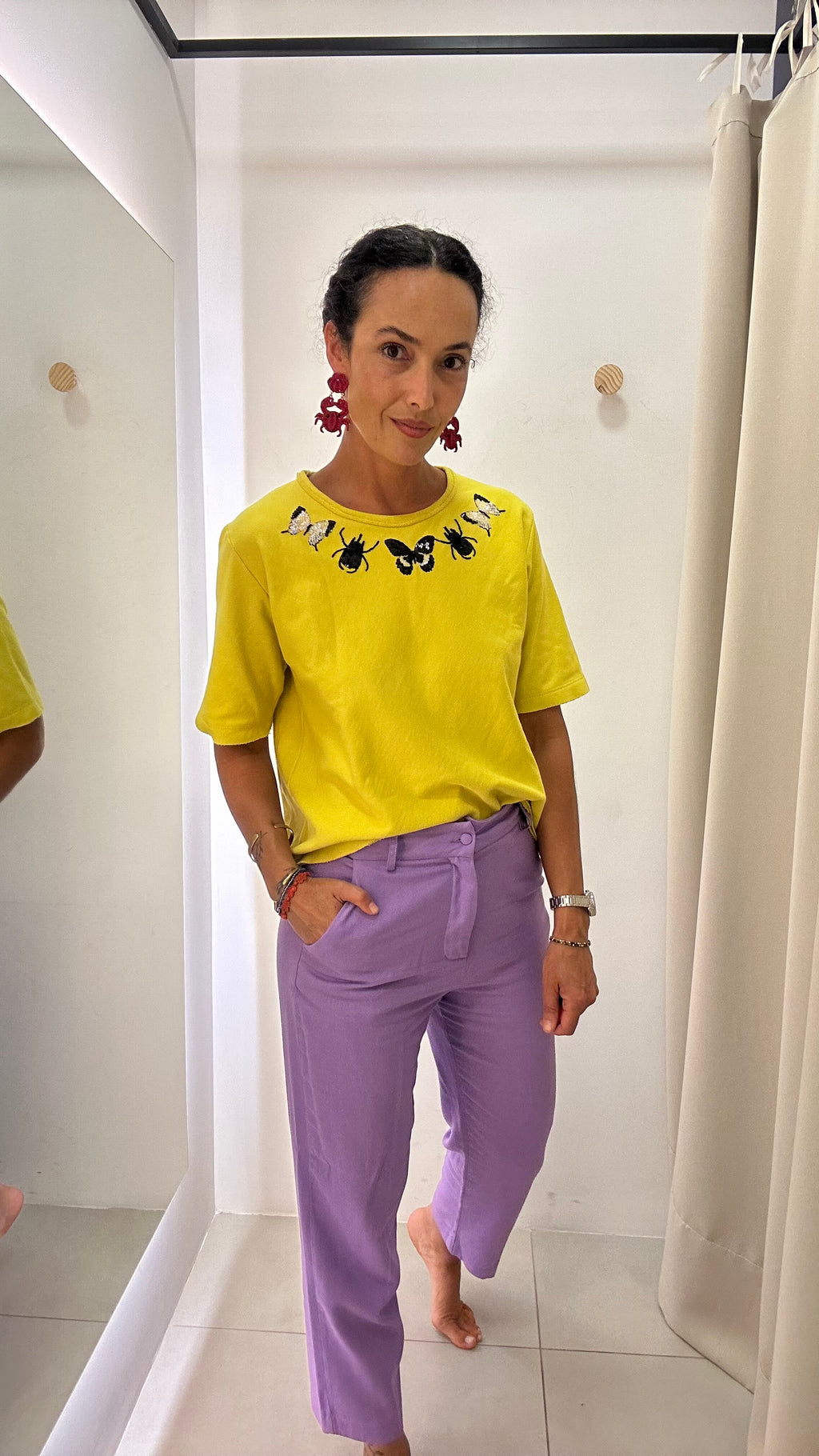 Blusa Bordada Amarela Animale