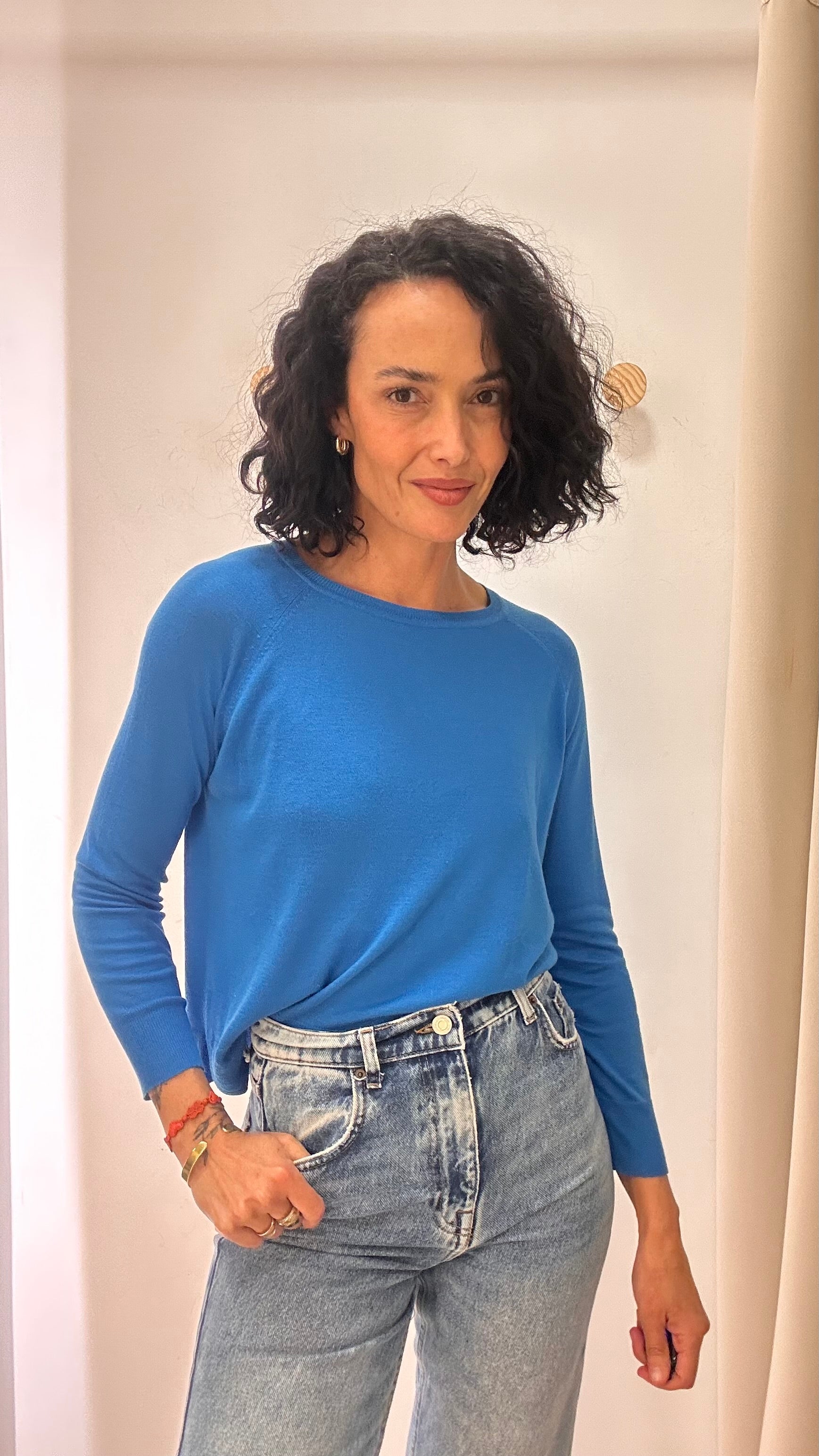 Blusa Tricot Azul Mediterrâneo