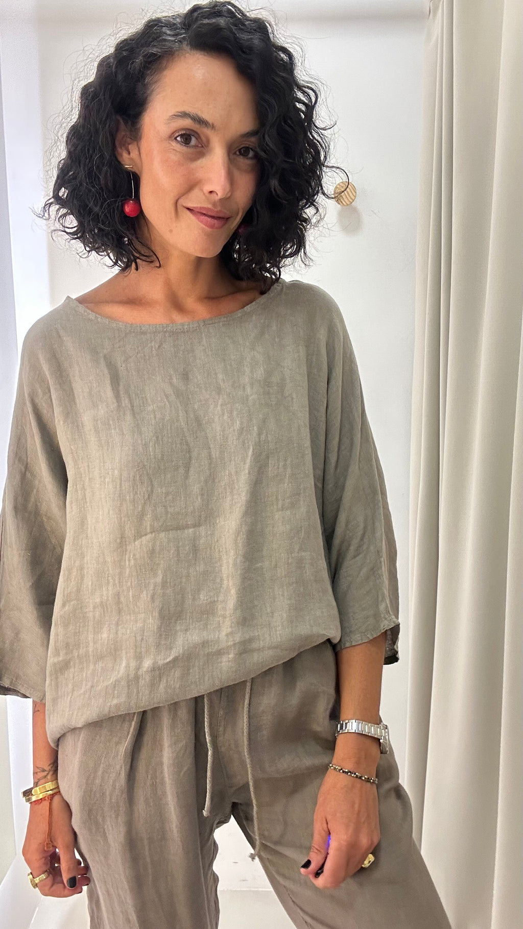 Conjunto de Linho Cinza