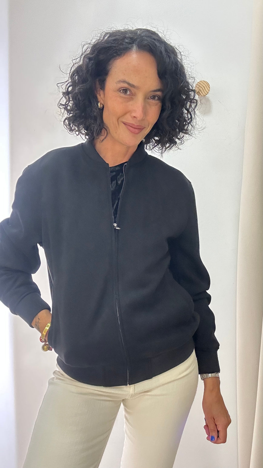 Jaqueta Estilo Bomber Preta Zara