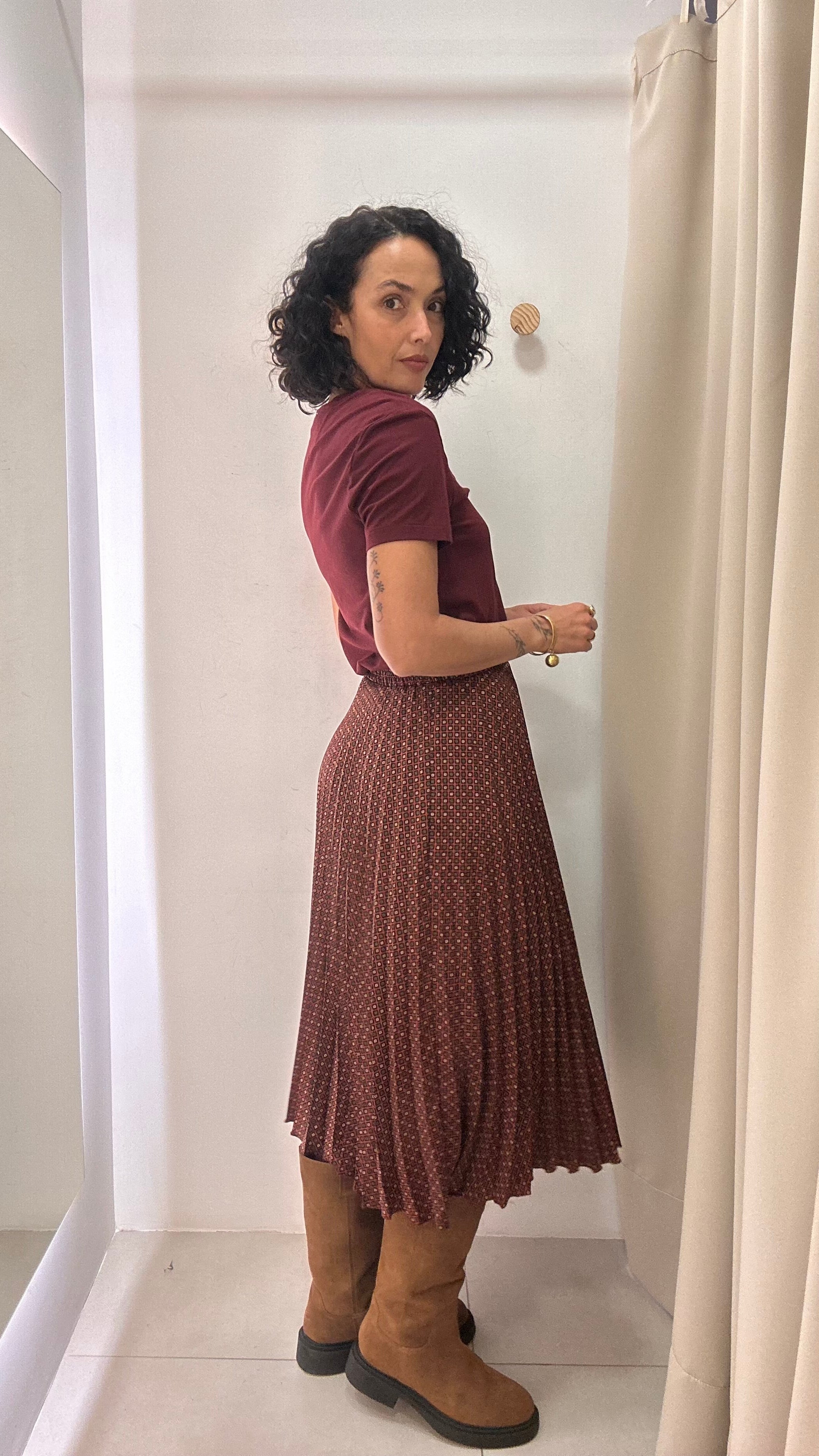 Saia Midi Estampada Zara