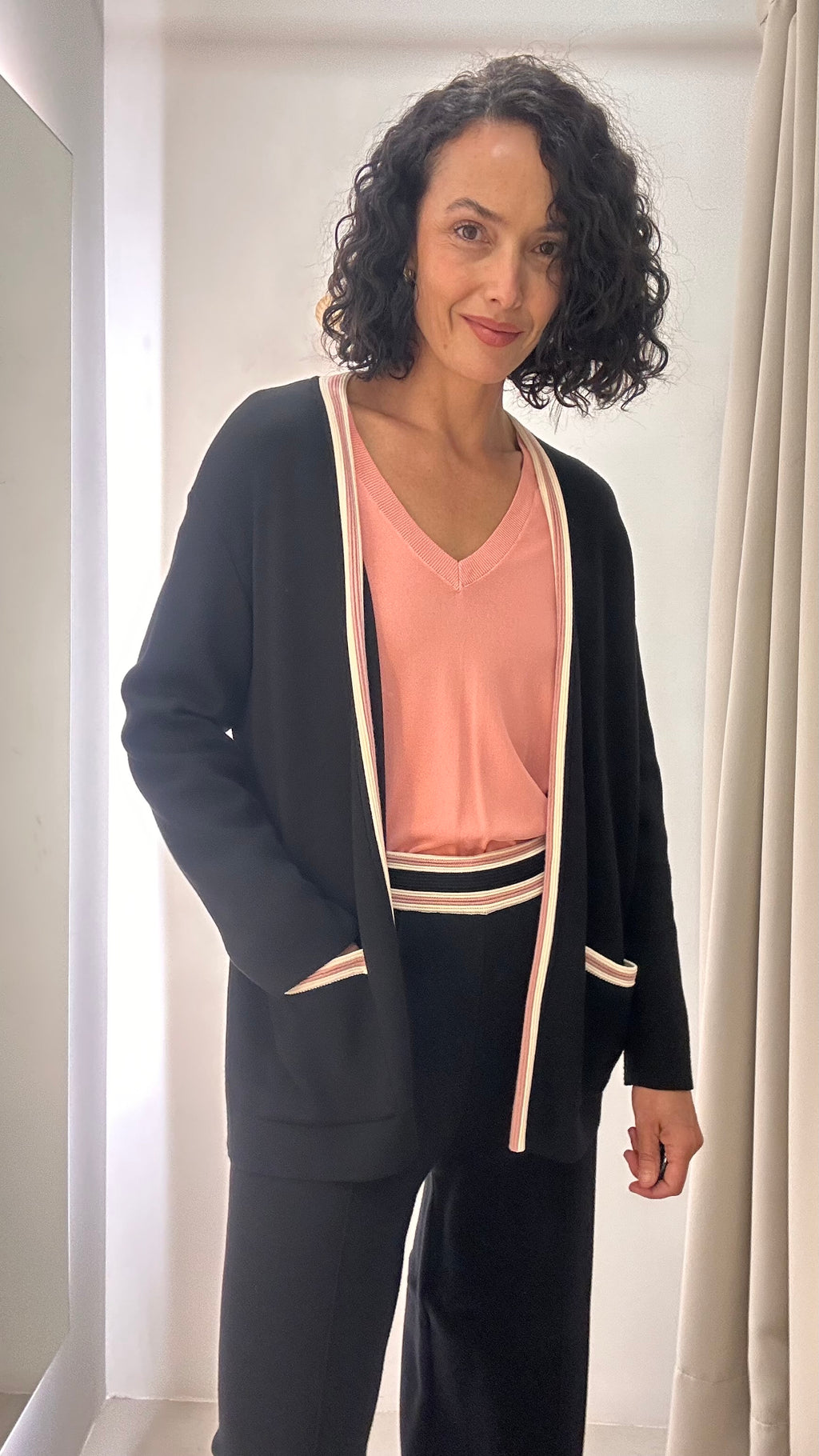 Conjunto Calça e Cardigan Preto