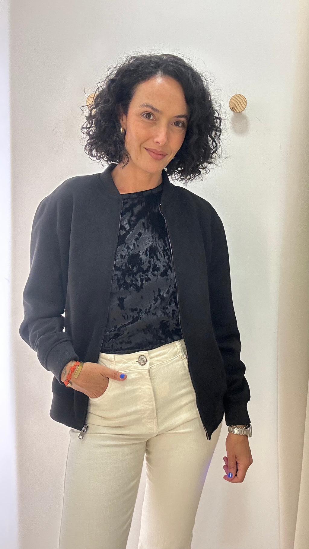Jaqueta Estilo Bomber Preta Zara