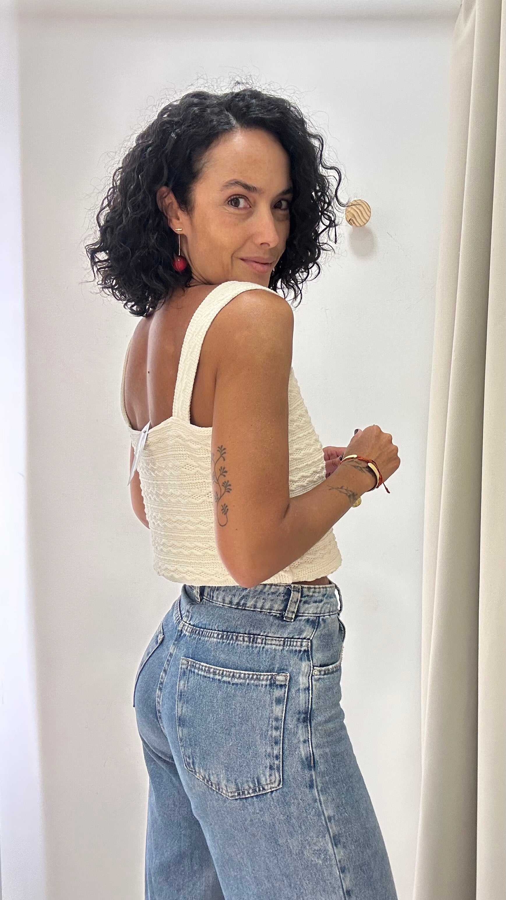 Cropped Off White Geométrico