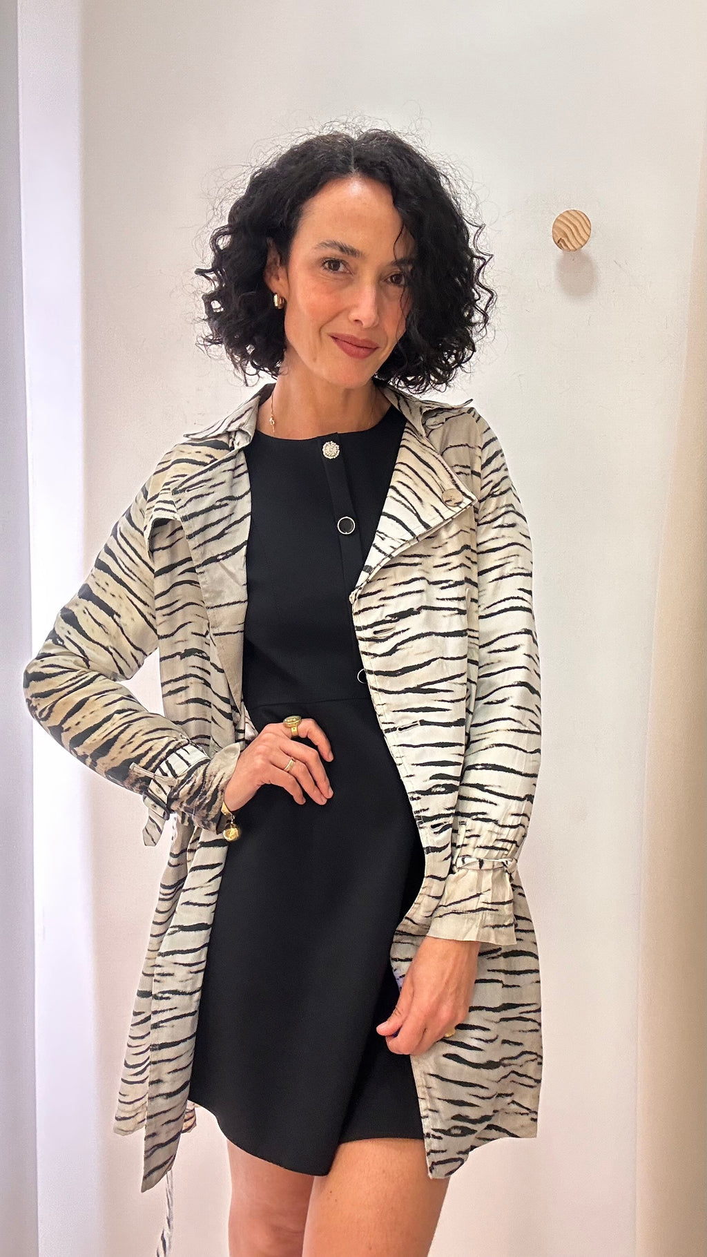 Trench Coat De Seda Animale