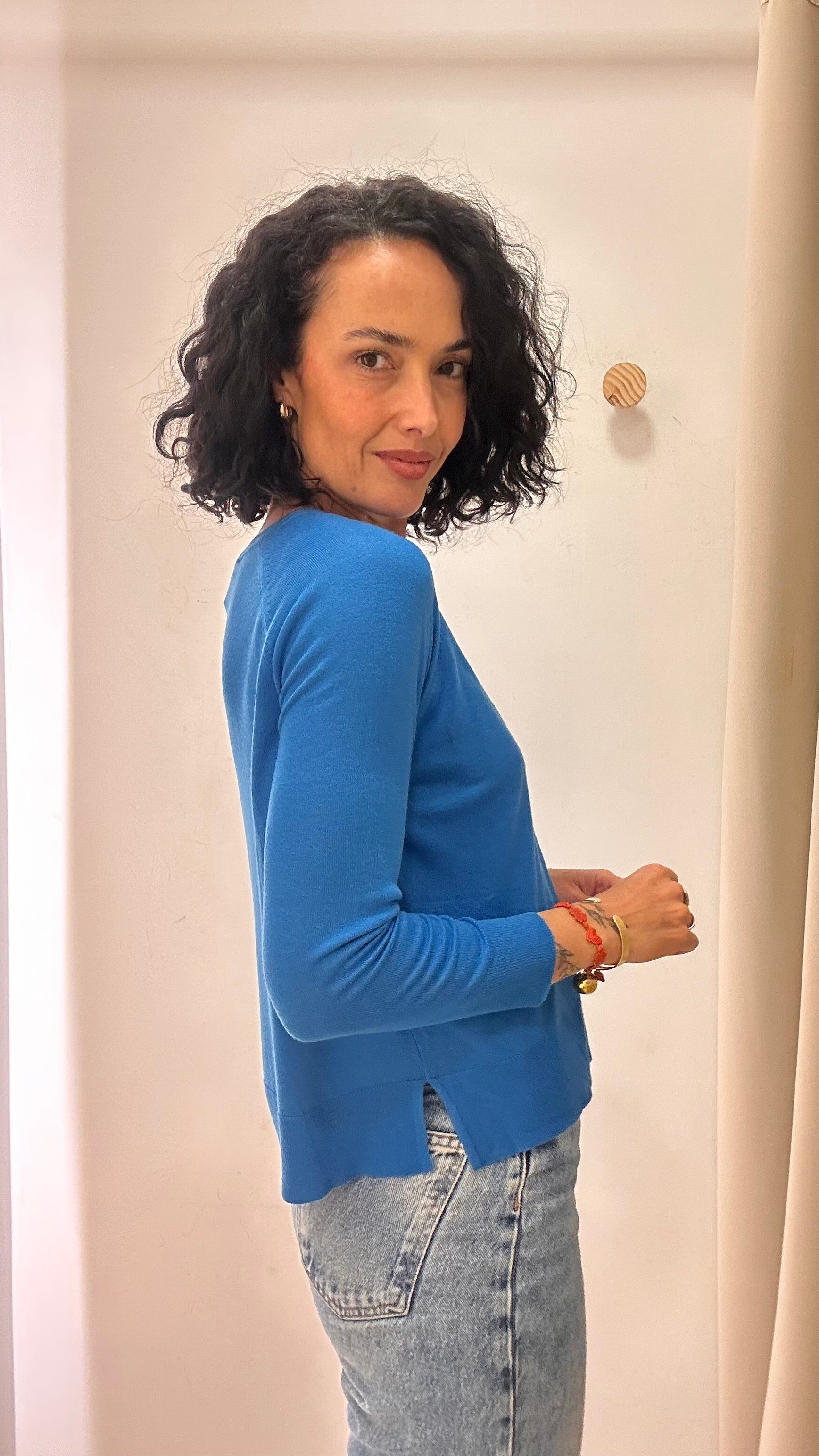 Blusa Tricot Azul Mediterrâneo