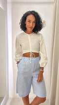 Short Azul de Linho Anahí