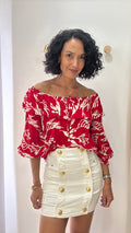 Blusa Vermelha Shoulder