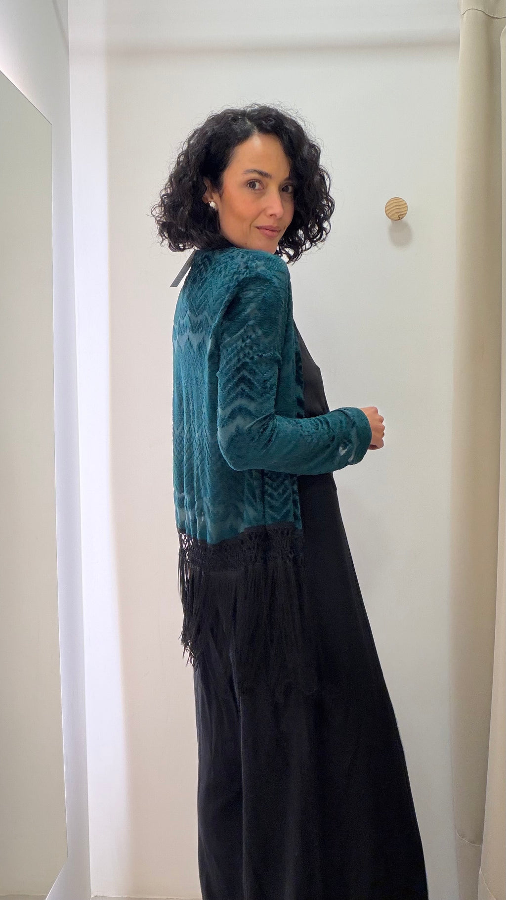 Kimono Verde com Franjas Bobstore