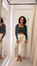 Calça tricot Cinza