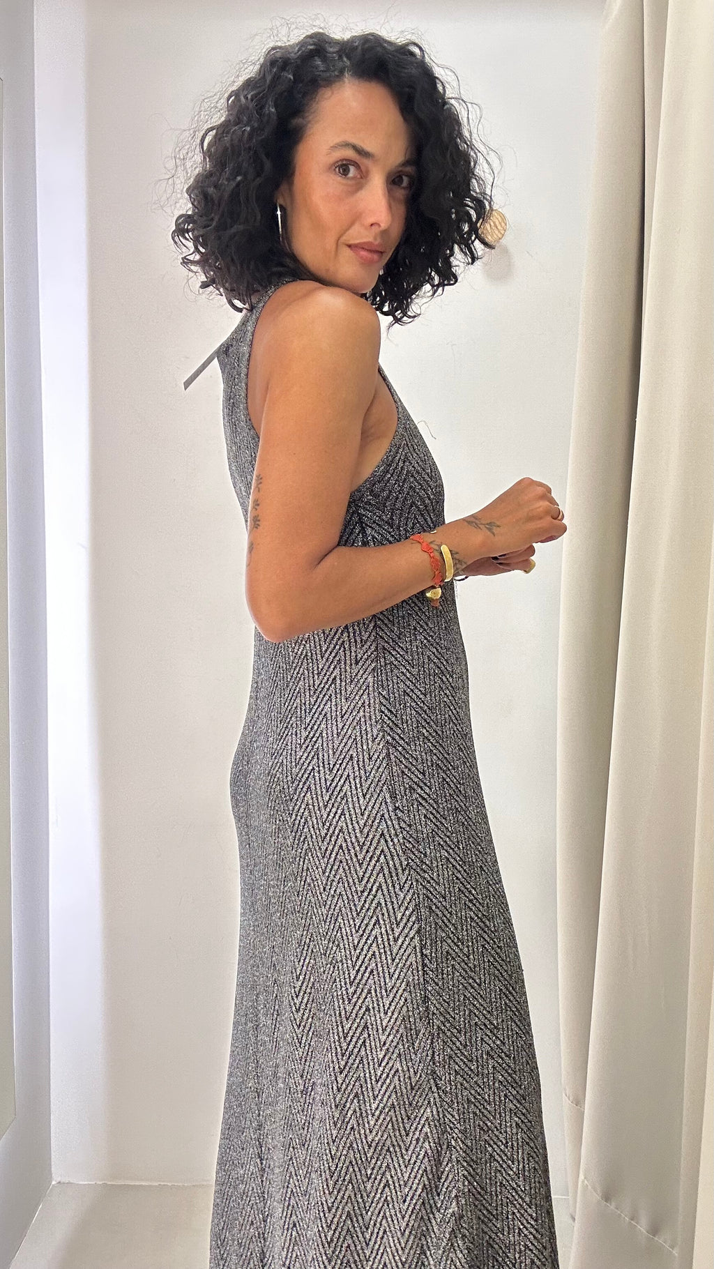 Vestido Longo Lurex Zara