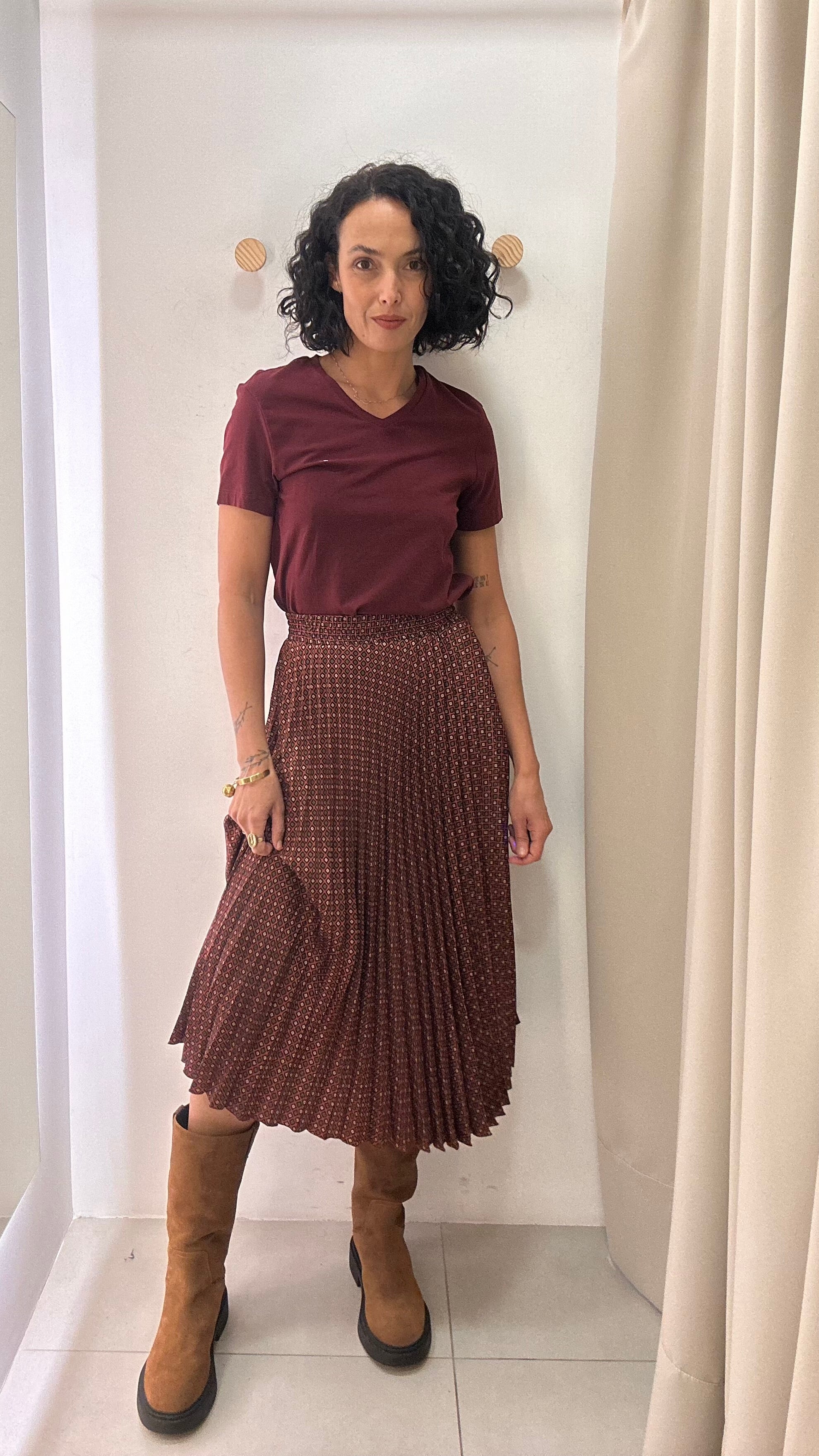 Saia Midi Estampada Zara