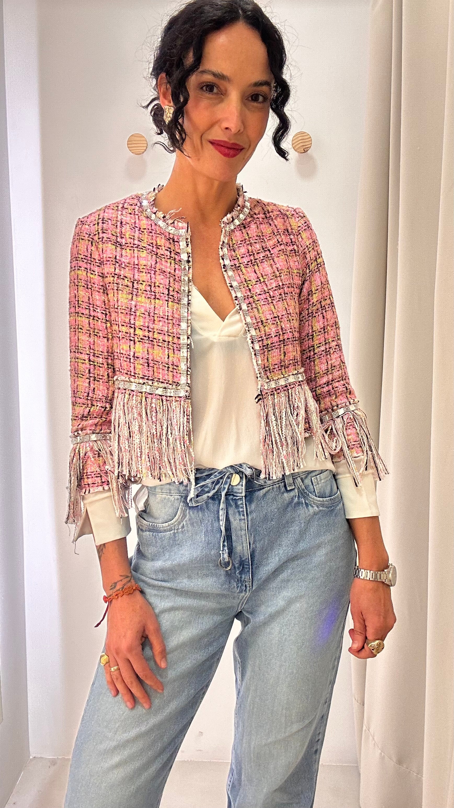 Casaco Cropped Rosa Tig