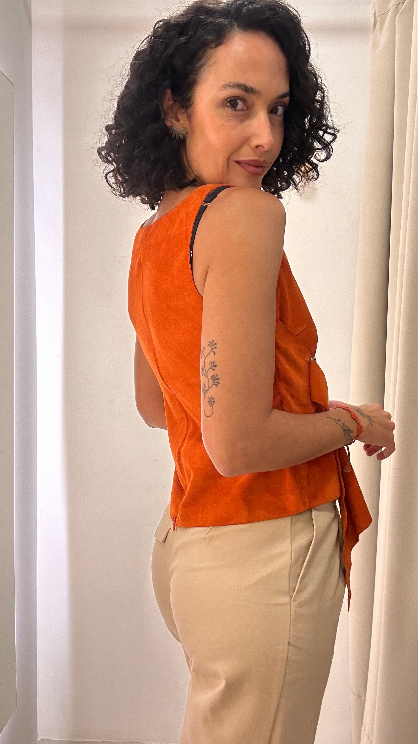 Blusa camurça laranja Tactile
