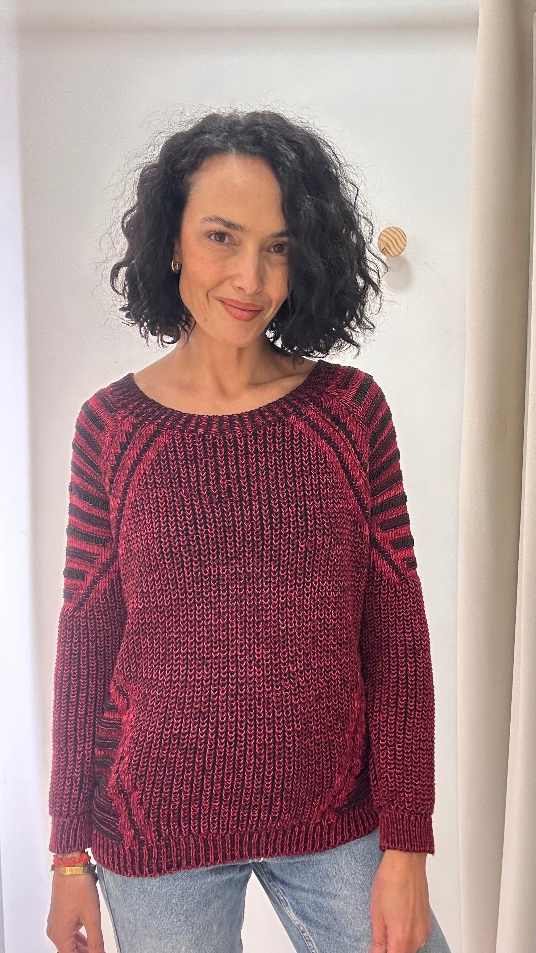 Tricot Vermelho e Preto