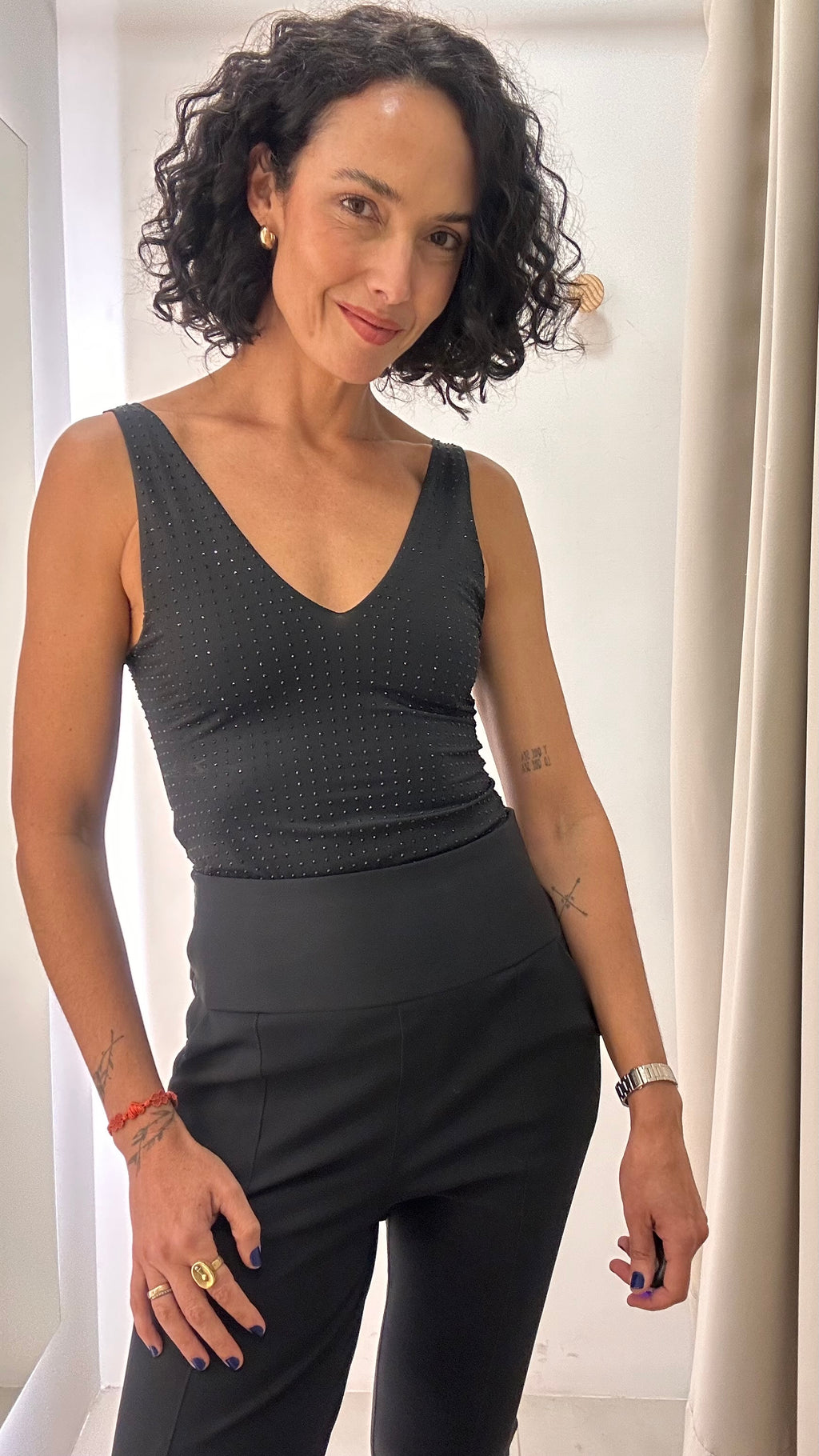 Body Preto com Brilho Zara