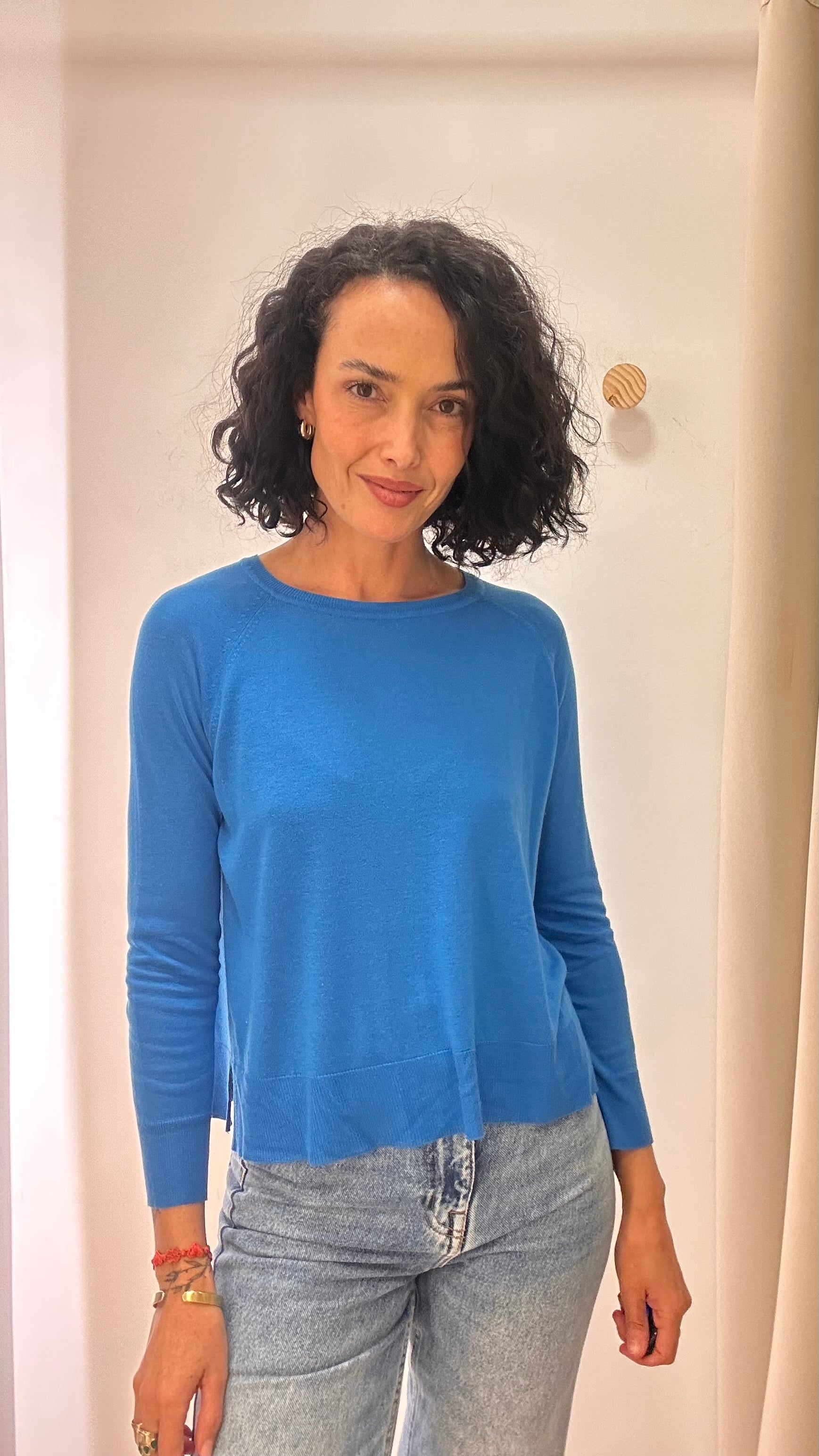 Blusa Tricot Azul Mediterrâneo