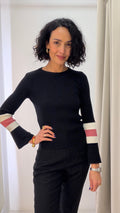 Tricot Preto Manga Sino