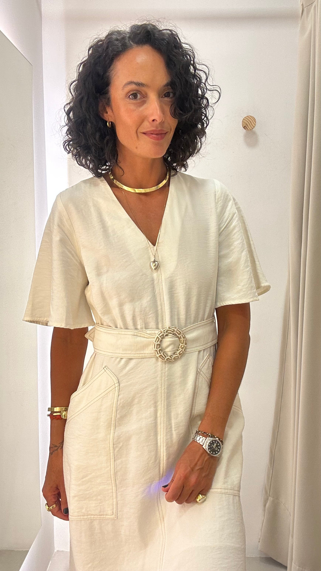 Vestido Branco Shoulder