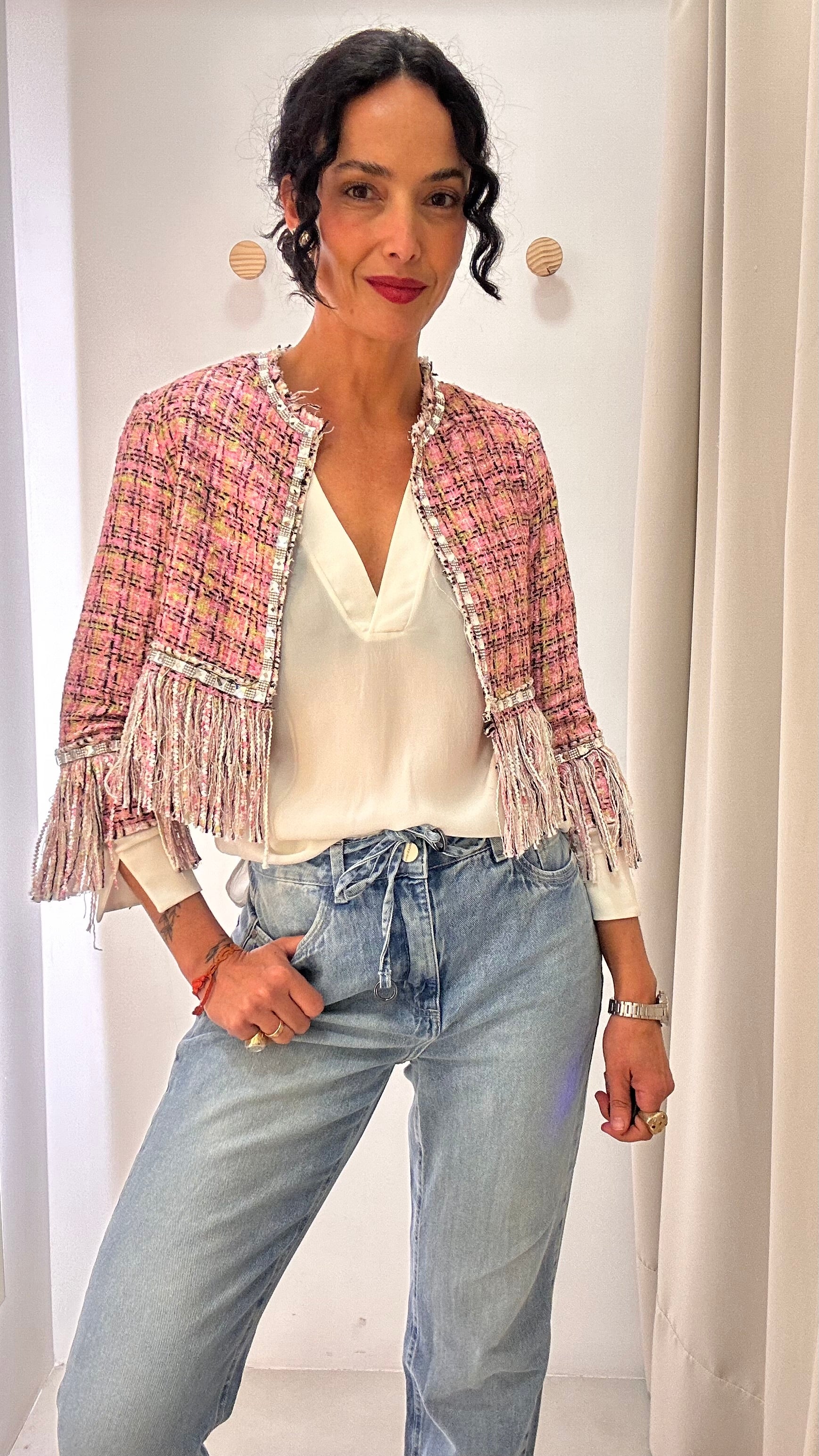 Casaco Cropped Rosa Tig