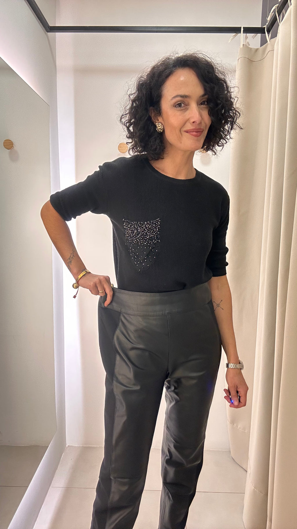 Calça couro Brooksfield